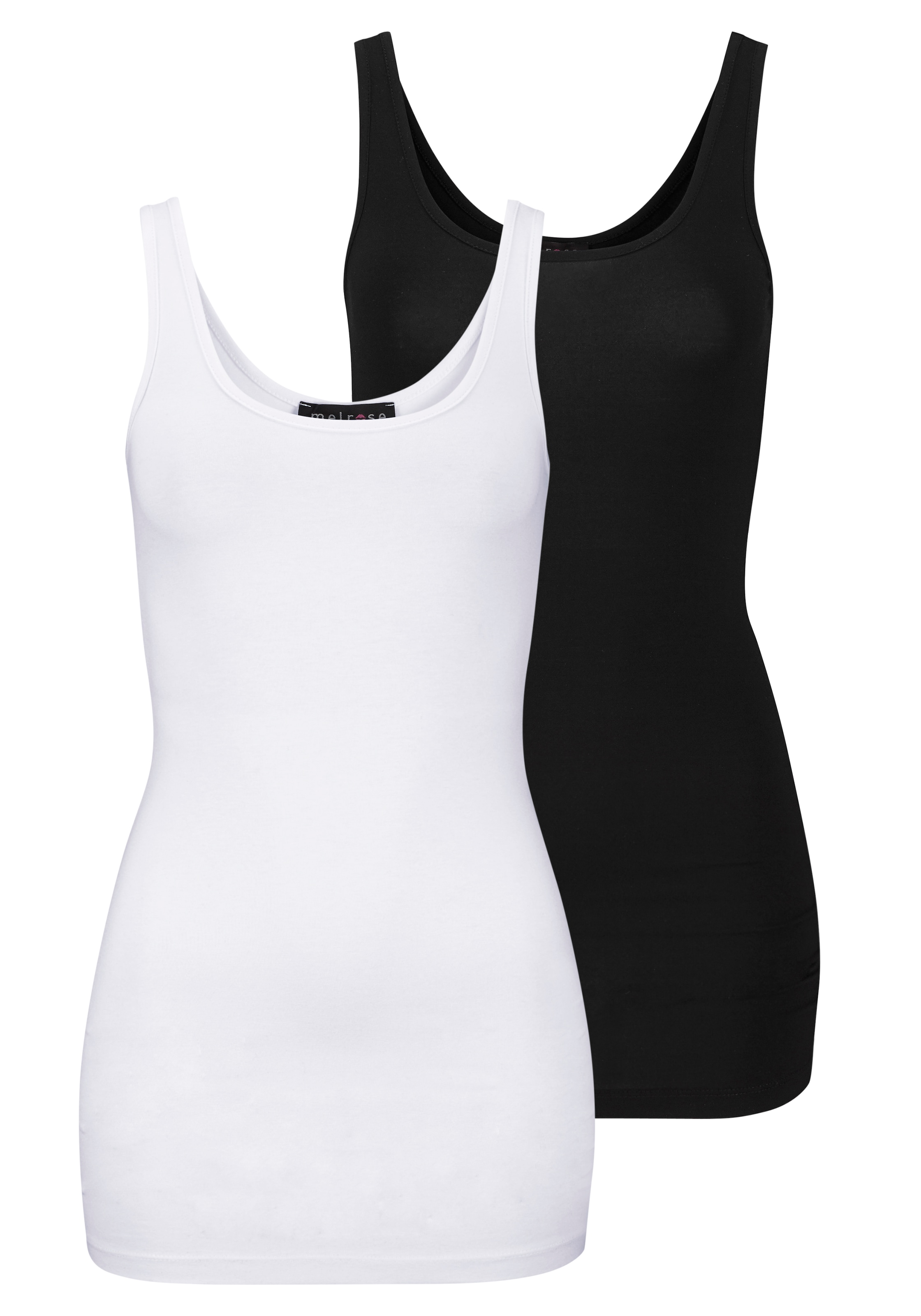 Melrose Longtop Packung, 2 Stk. mit dezentem Glitzer-Logo am Rücken günstig online kaufen