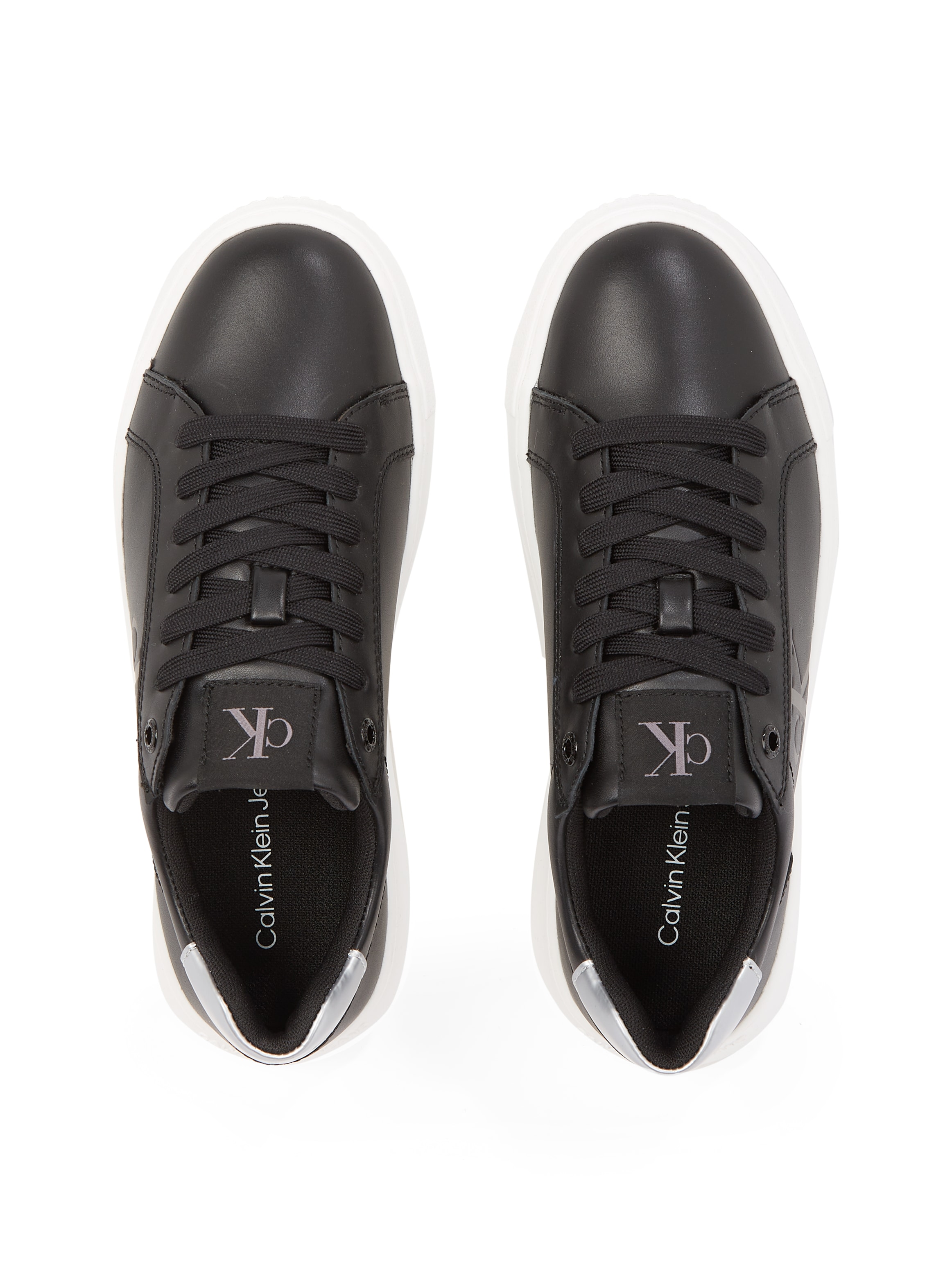 Calvin Klein Jeans Plateausneaker »CHUNKY CUPSOLE LACEUP LTH«, Halbschuh, Freizeitschuh, Schnürschuh mit seitlichem CK-Logo