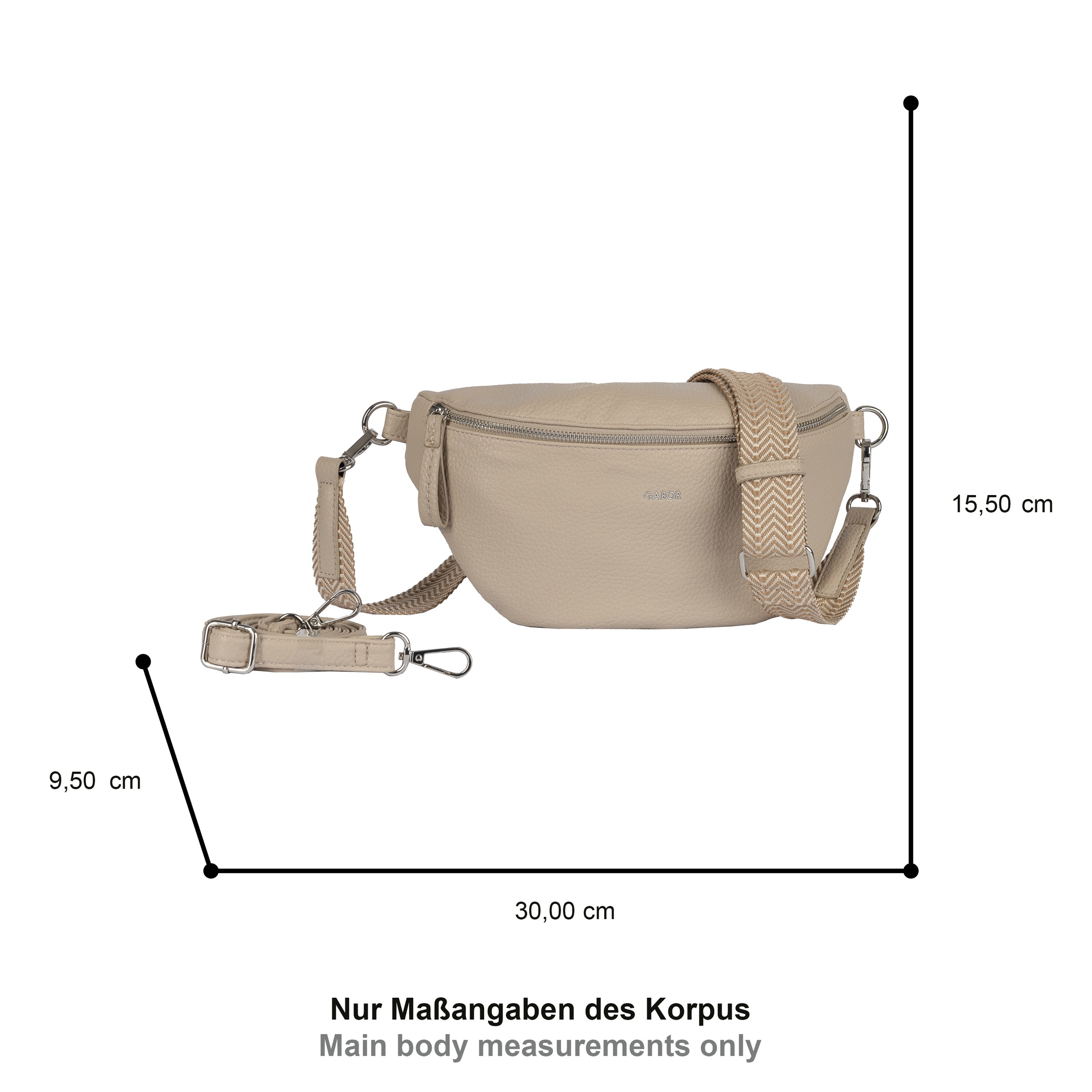 Gabor Bauchtasche "Silena" hochwertig gewebte Gurtband und ein filigranes L günstig online kaufen