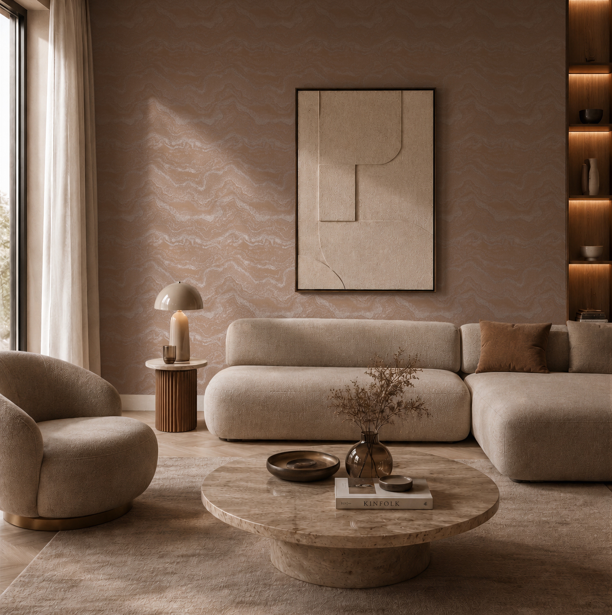living walls Vliestapete »Cosiness Marmor – Vorgeleimte Vliestapete mit Glanzeffekt« Steinoptik | glänzend | metallic strukturiert Edle Marmoroptik mit glänzenden Metallic-Akzenten