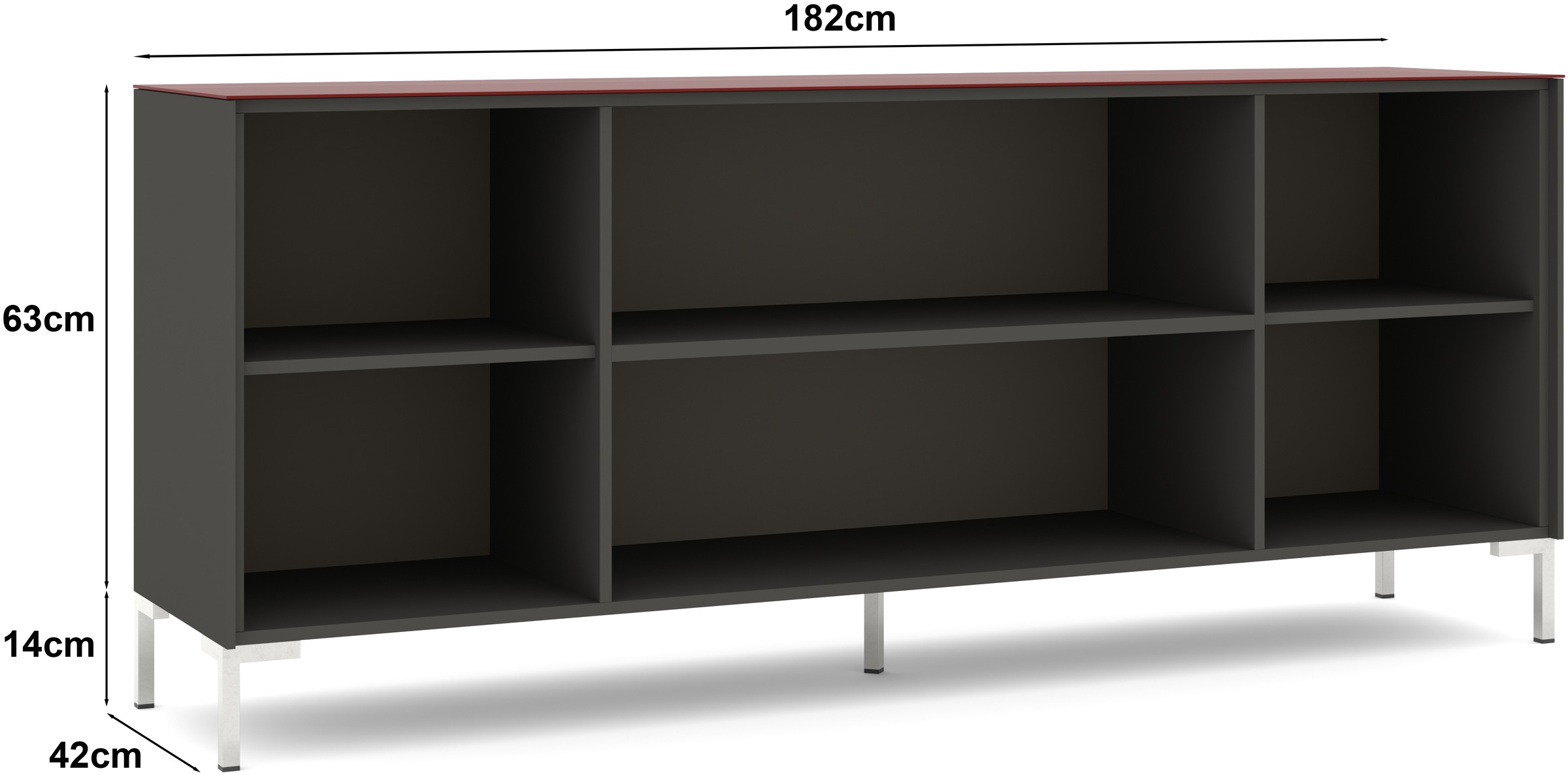 set one by Musterring Lowboard »Reno« 1 Stk. tlg. Mit Winkelfuß in diversen Farben, 77 cm Höhe & Farbauswahl