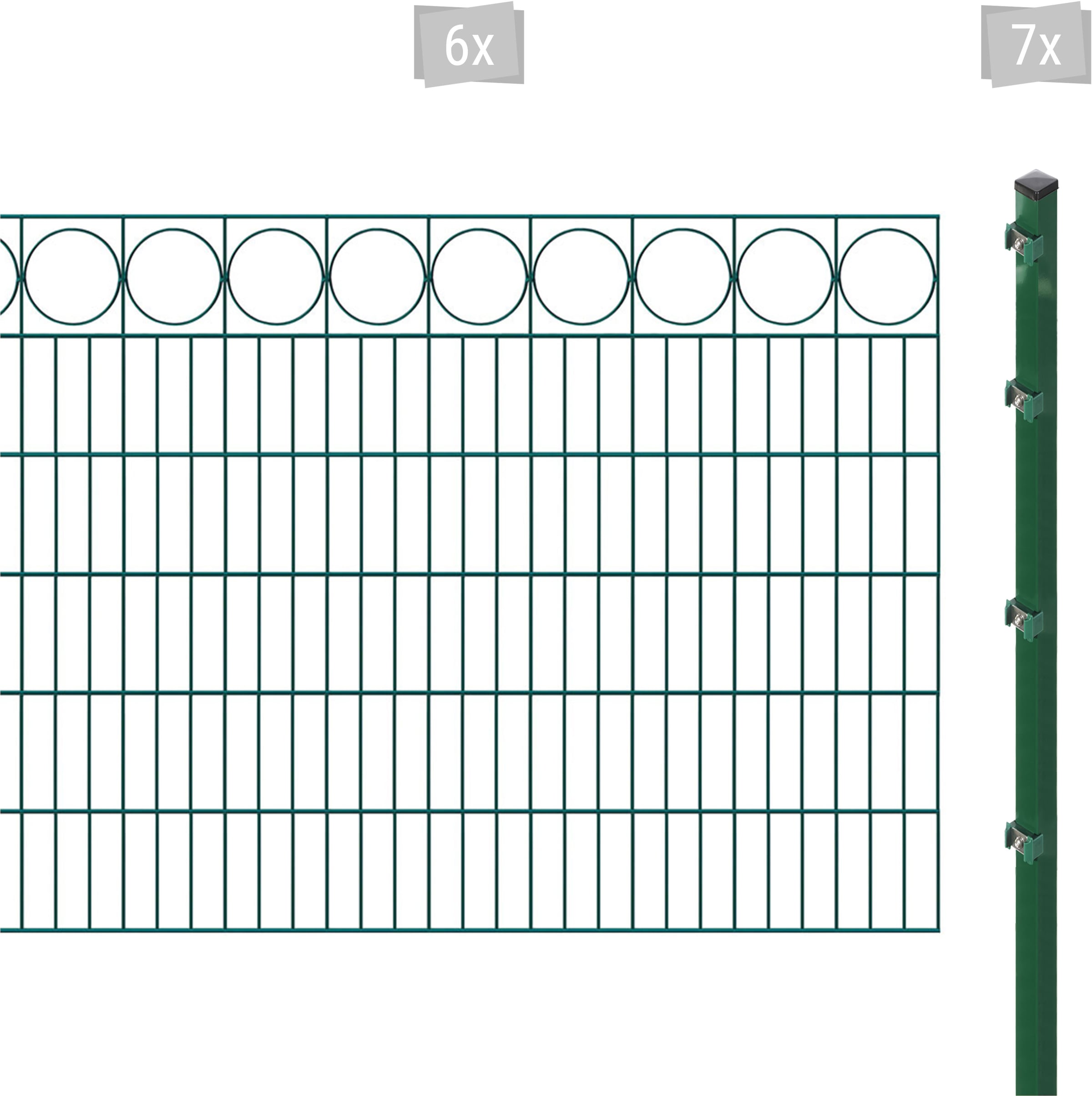 Arvotec Doppelstabmattenzaun "ESSENTIAL 120 zum Einbetonieren "Ring" mit Zierleiste", Zaunhöhe 120 cm, Zaunlänge 2 - 60 