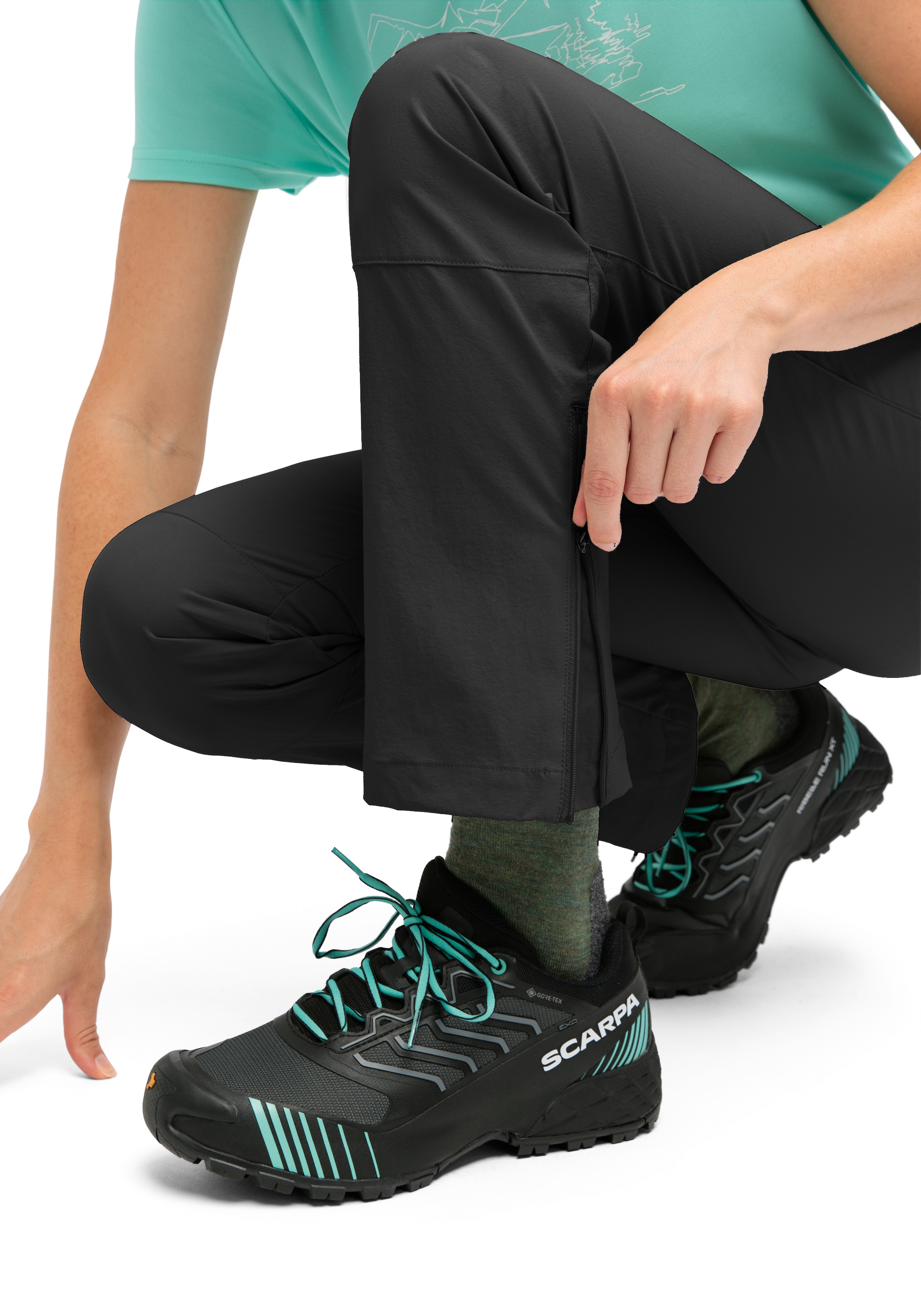 Maier Sports Outdoorhose »Inara slim Vario«, Damen Wanderhose, Funktionshose mit Variobund und 4 Taschen, Slim Fit