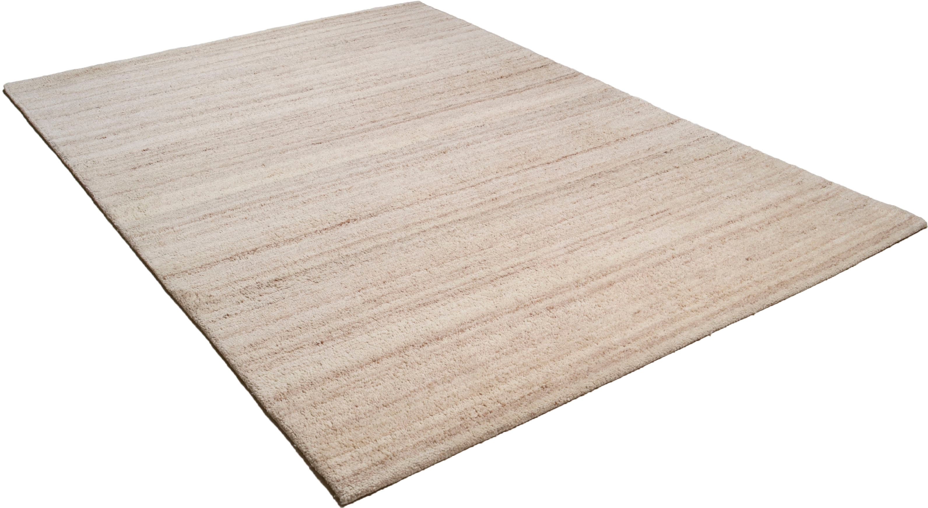 Wollteppich THEKO "Royal Berber Uni" Gr. 8, beige (natur grau), B:290cm H:18mm L:390cm, Schurwolle, Teppiche, Berber Optik, reine Wolle, ideal im Wohnzimmer & Schlafzimmer
