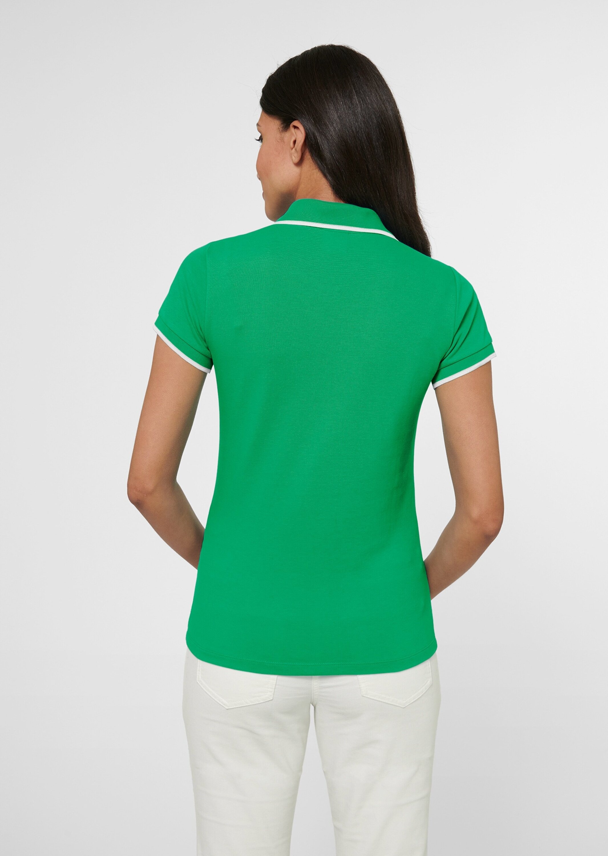 Kurzarmshirt MADELEINE "Poloshirt Klassisches Poloshirt", Damen, Gr. 42, grün (apfelgrün), Obermaterial: 97% Baumwolle CO. 3% Elasthan EL., Modern, normal, Shirts 3