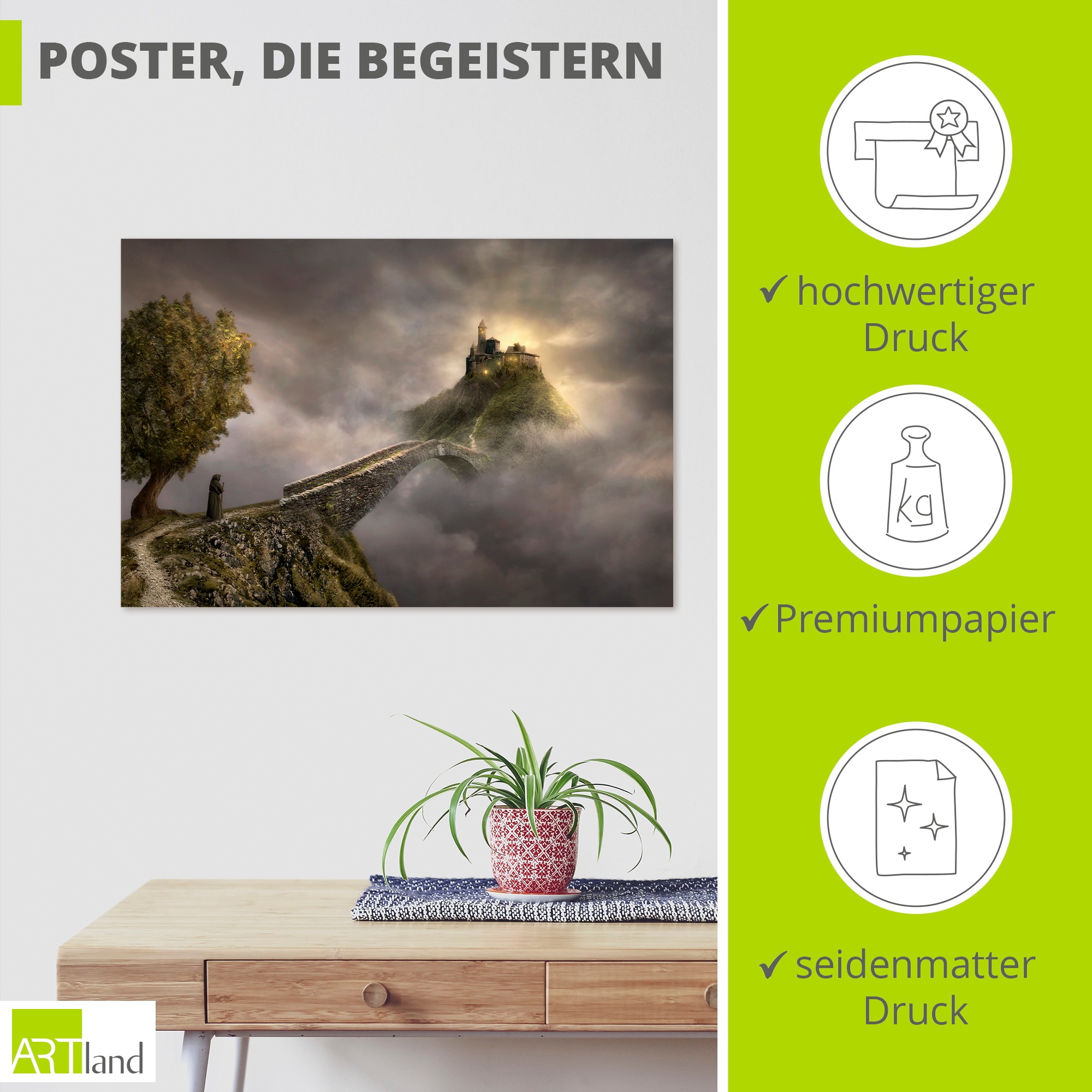 Artland Wandbild »Über den Wolken« 1 Stk. tlg. als Alubild, Leinwandbild, Poster, Wandaufkleber in verschied. Größen