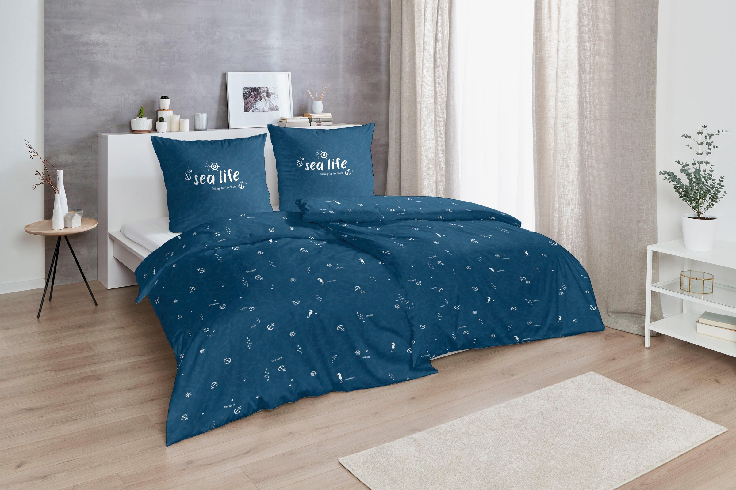 Primera Bettwäsche "Sealife" 2 Stk. tlg. mit maritimen Motiven günstig online kaufen