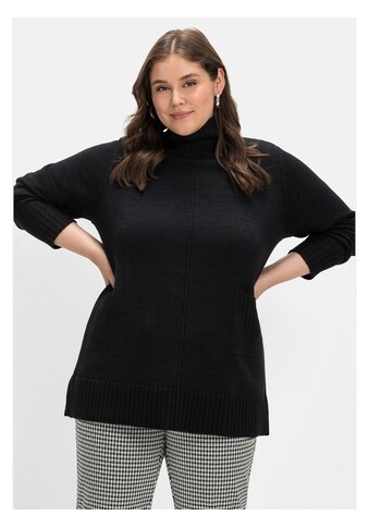 Sheego Stehkragenpullover »Pullover«, aus Baumwoll-Mix, mit Tasche vorn kaufen