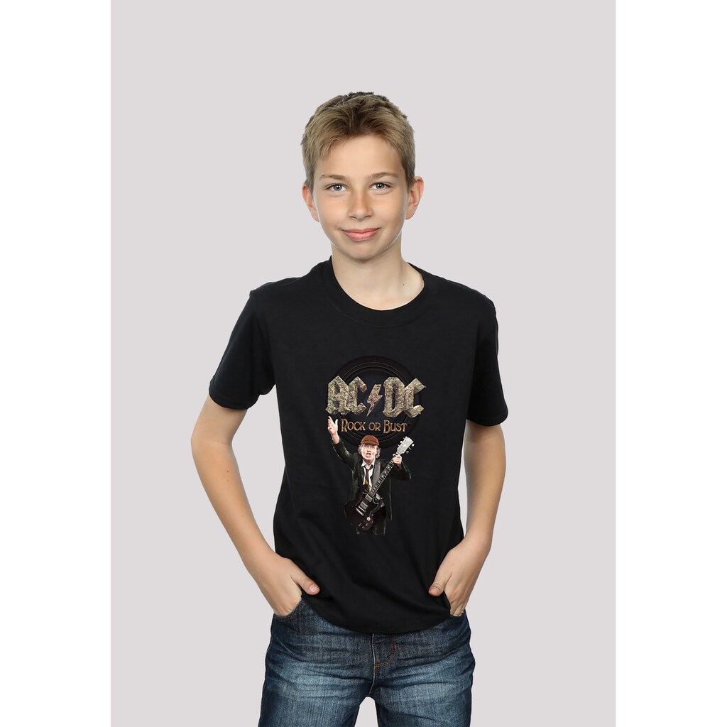 F4NT4STIC T-Shirt »ACDC Rock Or Bust Angus Young für Kinder & Herren«