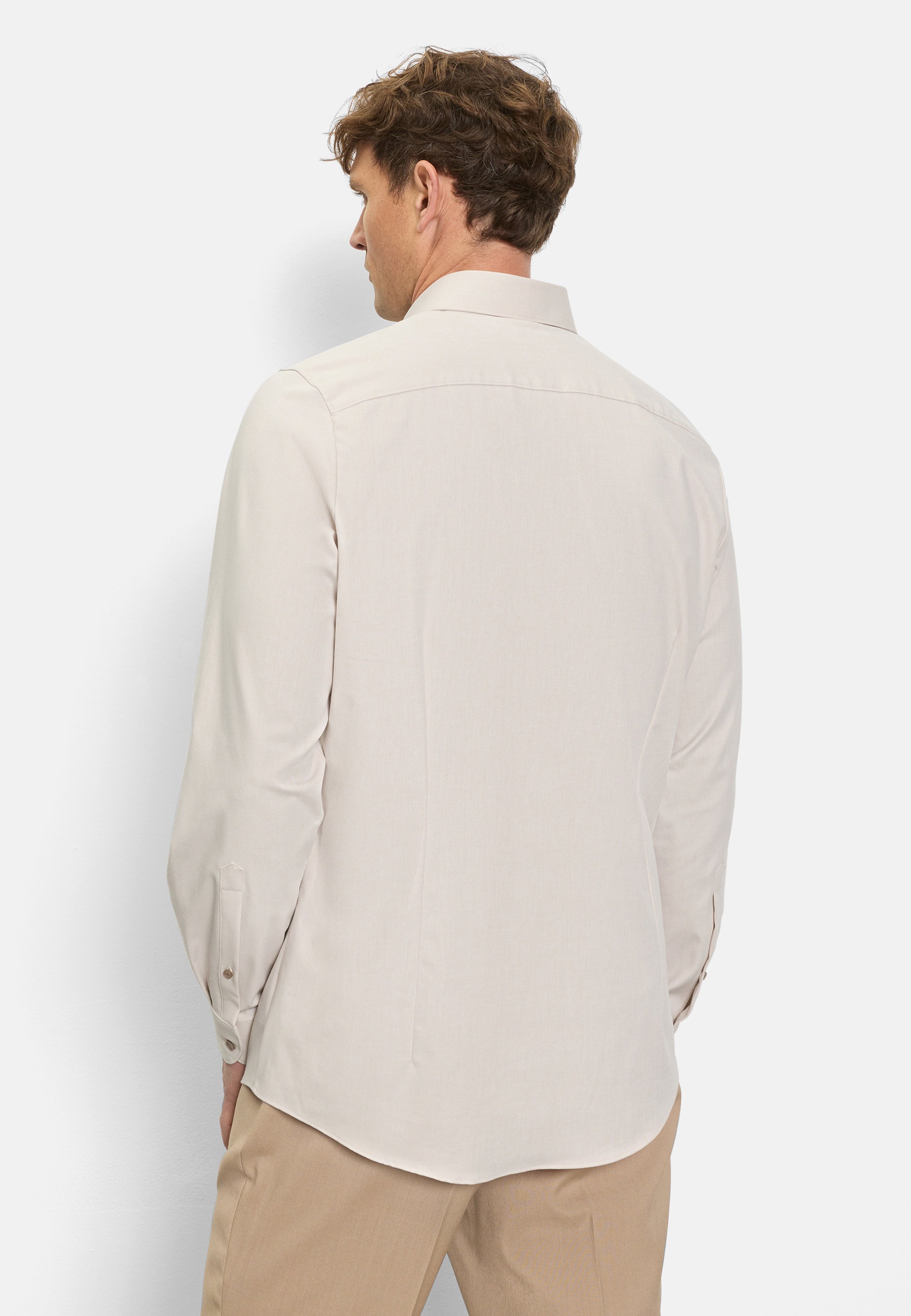 OLYMP Level Five 24/Seven Body Fit Men's Shirt Beige 41 3