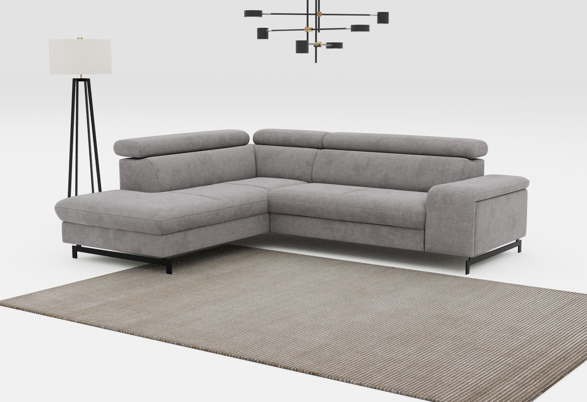 COTTA Ecksofa "Emma L-Form, B: 262 cm" mit Kopfteilverstellung, optional Schlaffunktion & Bettkasten