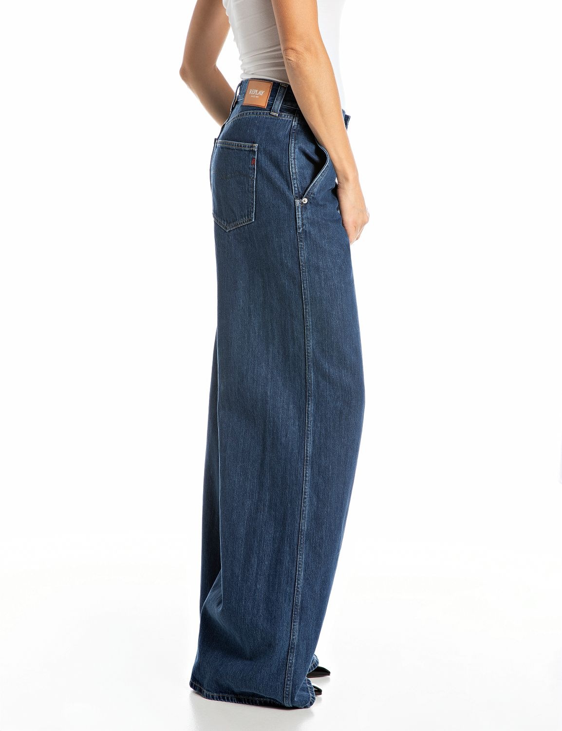 Replay Weite Jeans, in Baumwollqualität günstig online kaufen