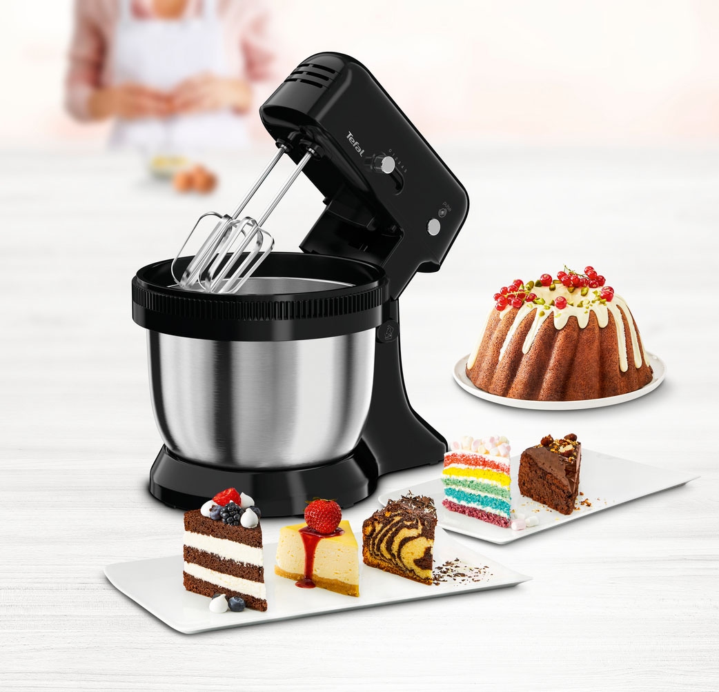 Tefal Küchenmaschine »Oh My Cake QB1108«, Satelliten-Rührwerk, 4-L-Schüssel, inkl. 2 Schneebesen, 2 Knethaken