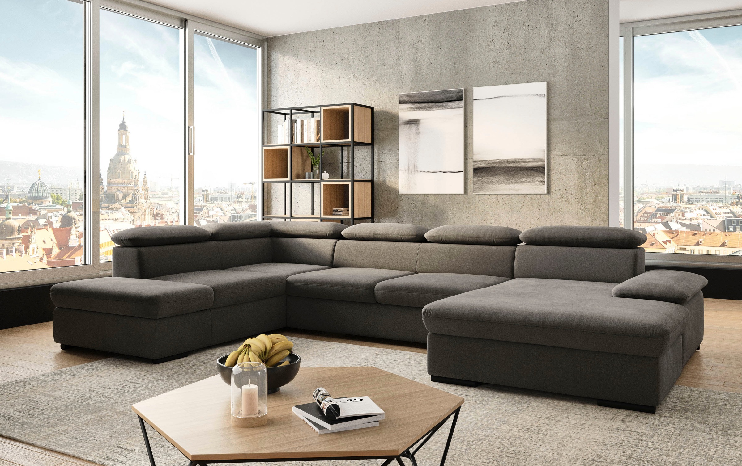 sit&more Wohnlandschaft »Alcudia U-Form«, wahlweise mit Bettfunktion