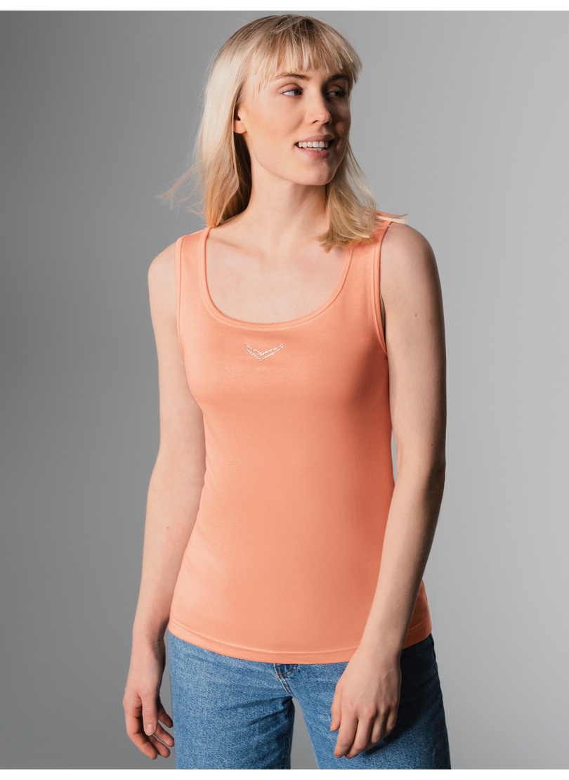 Trigema Tanktop "TRIGEMA Trägershirt mit Kristallsteinen", (1 tlg.)