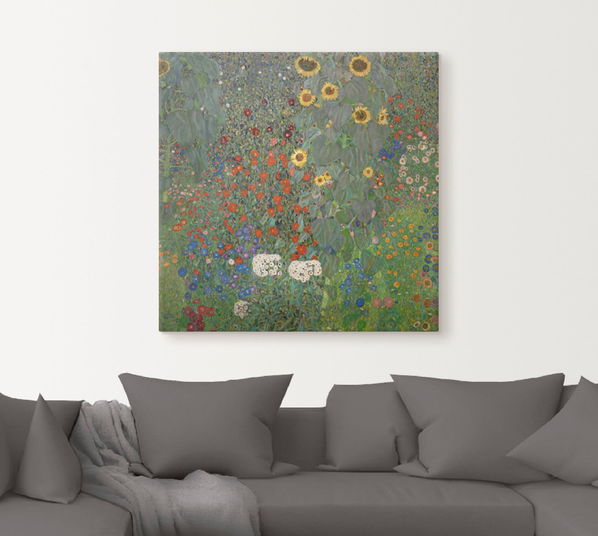 Artland Wandbild »Garten mit Sonnenblumen«, Blumenwiese, (1 St.), als Leinwandbild, Poster in verschied. Größen
