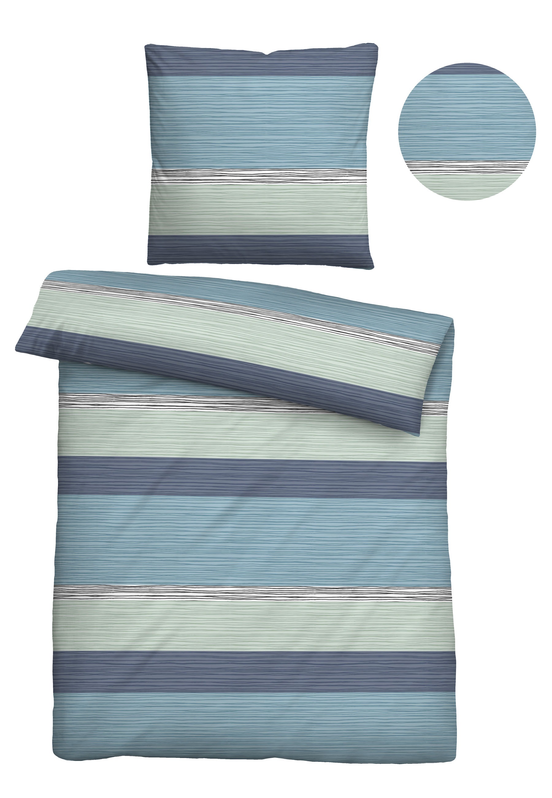 Thumbnail - Castell - Markenbettwäsche Bettwäsche "260995" 2 Seersucker, bügelfrei, pflegeleicht, Reißverschluss, ganzjährig