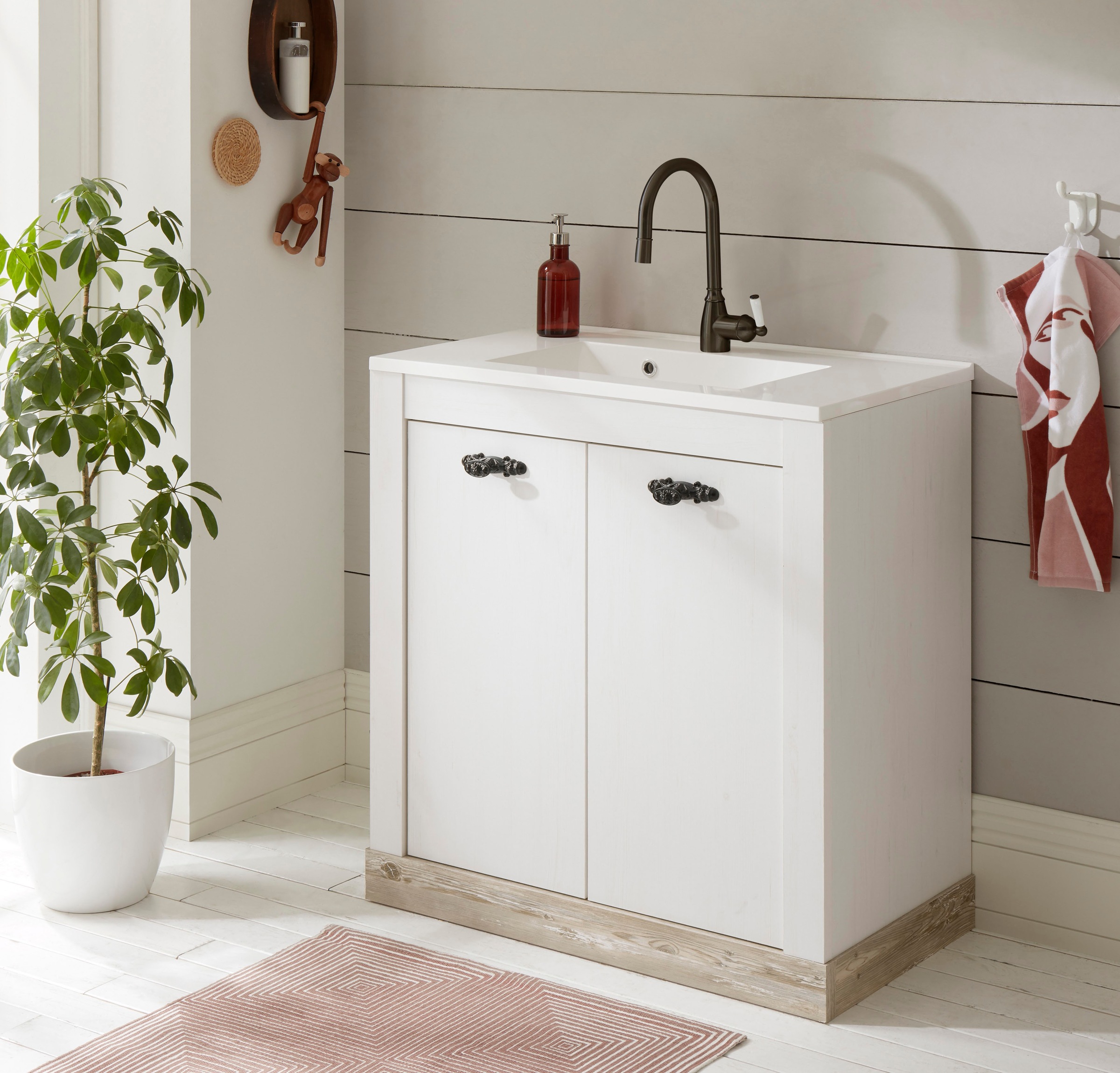 Home affaire Waschtisch "Florenz, Waschbeckenunterschrank inkl. Waschbecken günstig online kaufen