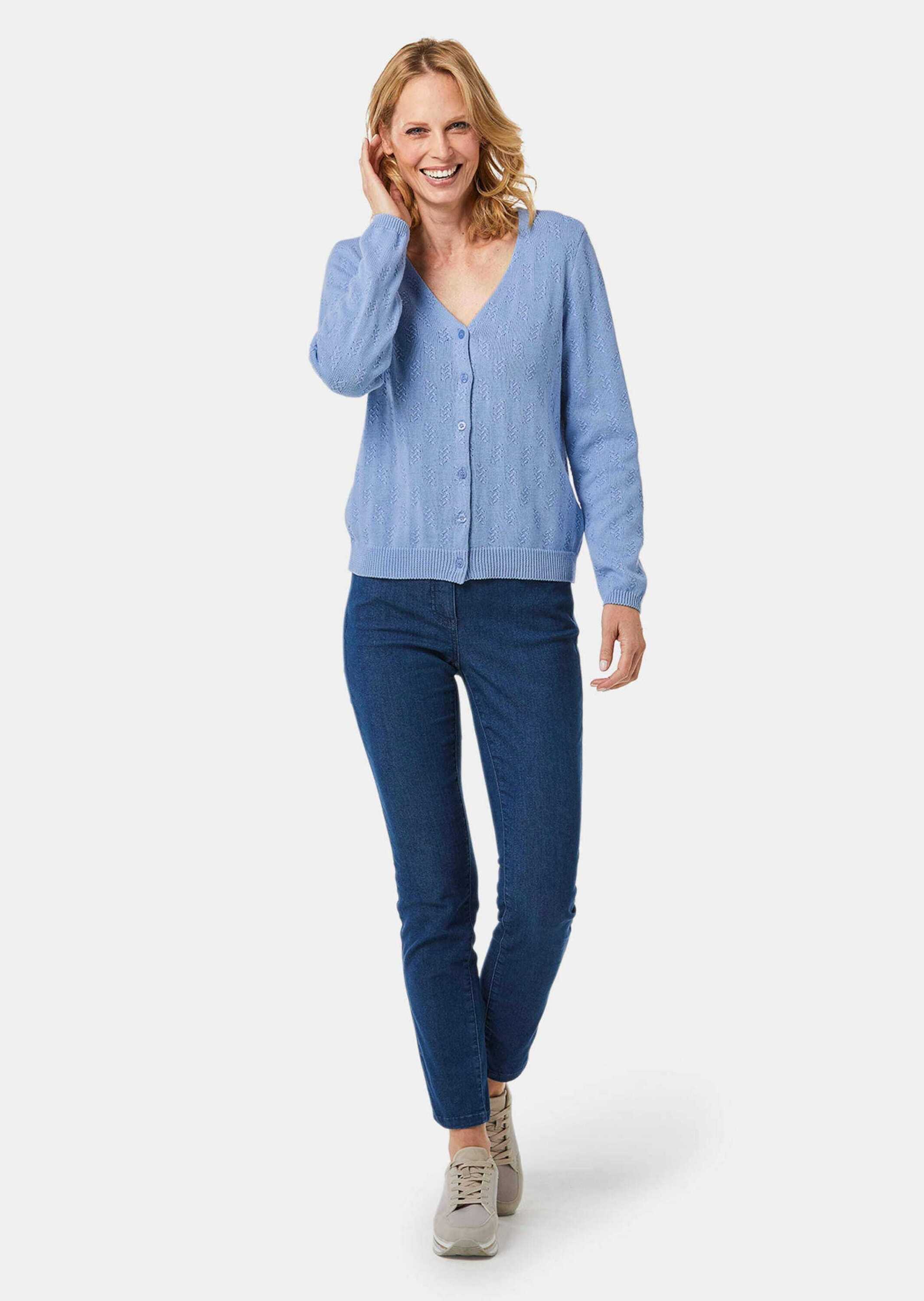 Thumbnail - GOLDNER Strickjacke "Kurzgröße Cardigan" Ajourmuster