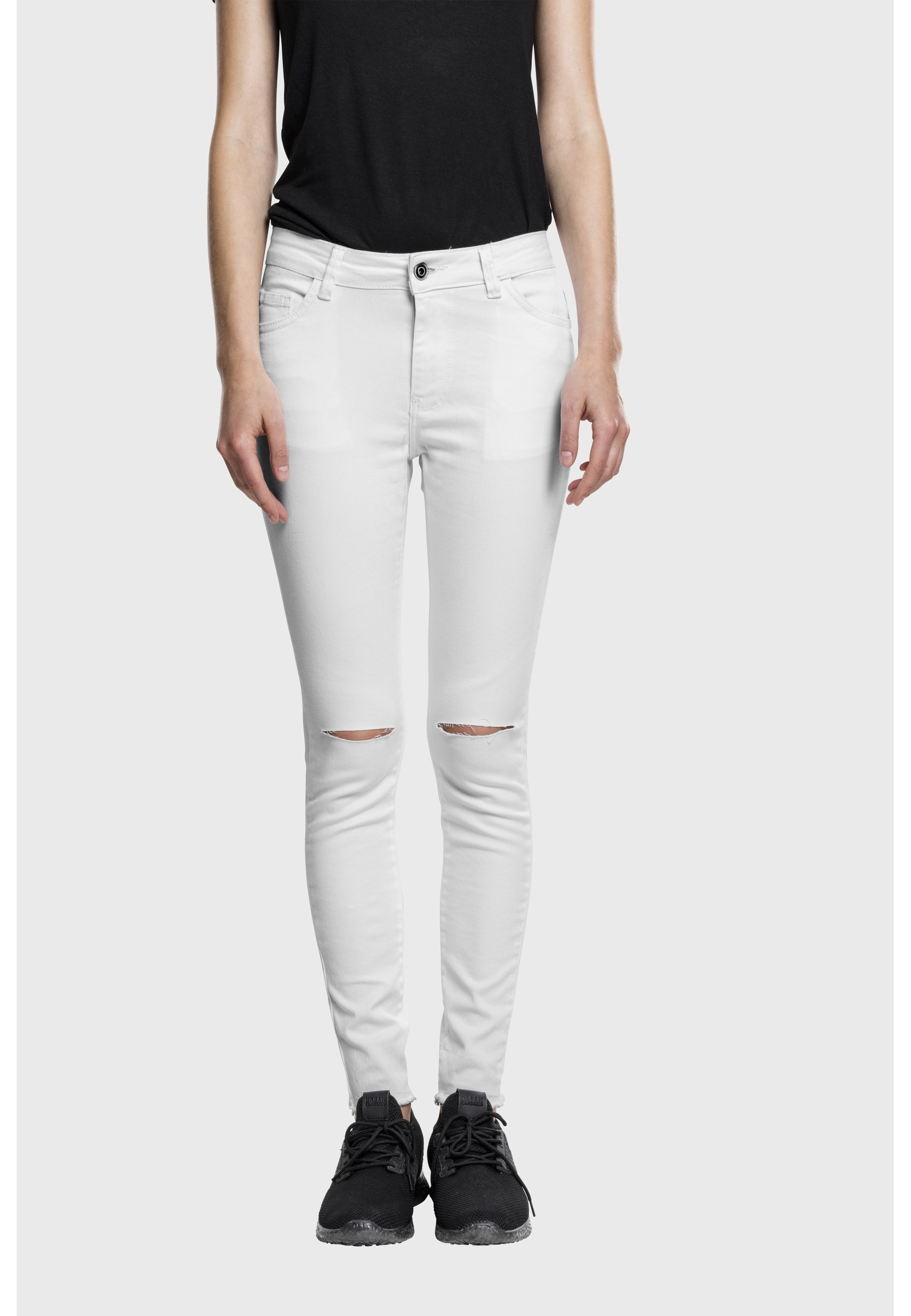 URBAN CLASSICS Bequeme Jeans »Urban Classics Damen Ladies Cut Knee Pants« 1 Stk.