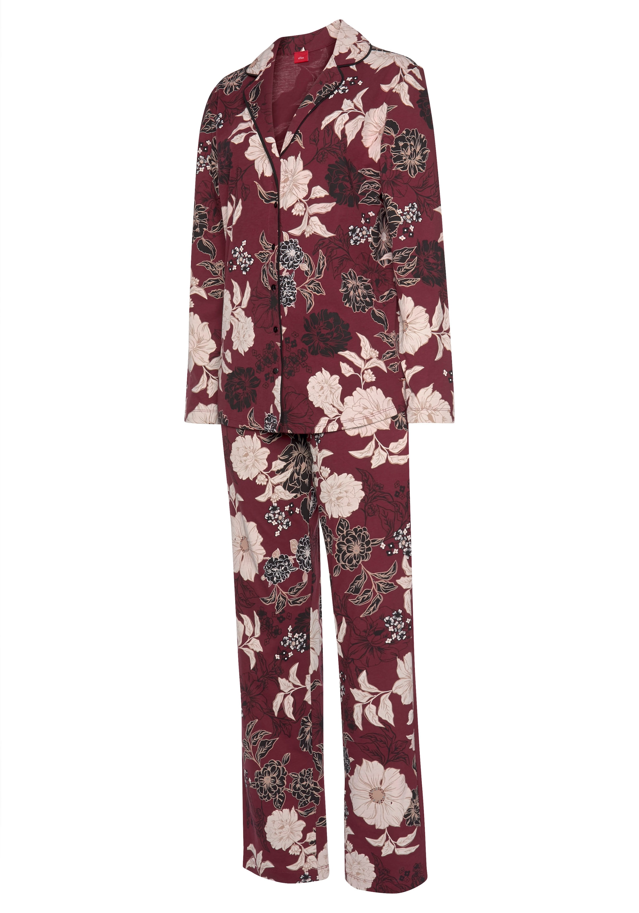online kaufen Pyjama, mit klassischer Stück), Blumenmuster BAUR s.Oliver 1 (2 in | Form tlg.,