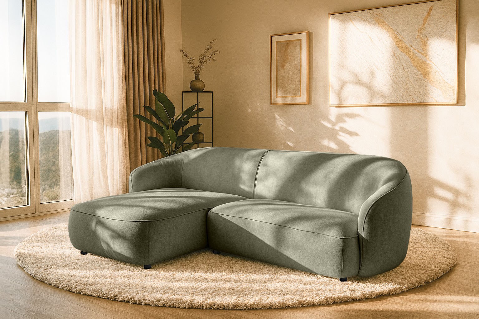 INOSIGN Ecksofa »Cosigo«, Breite 246 cm, 2 Chenille-Stoffe zur Auswahl, mit Kaltschaum