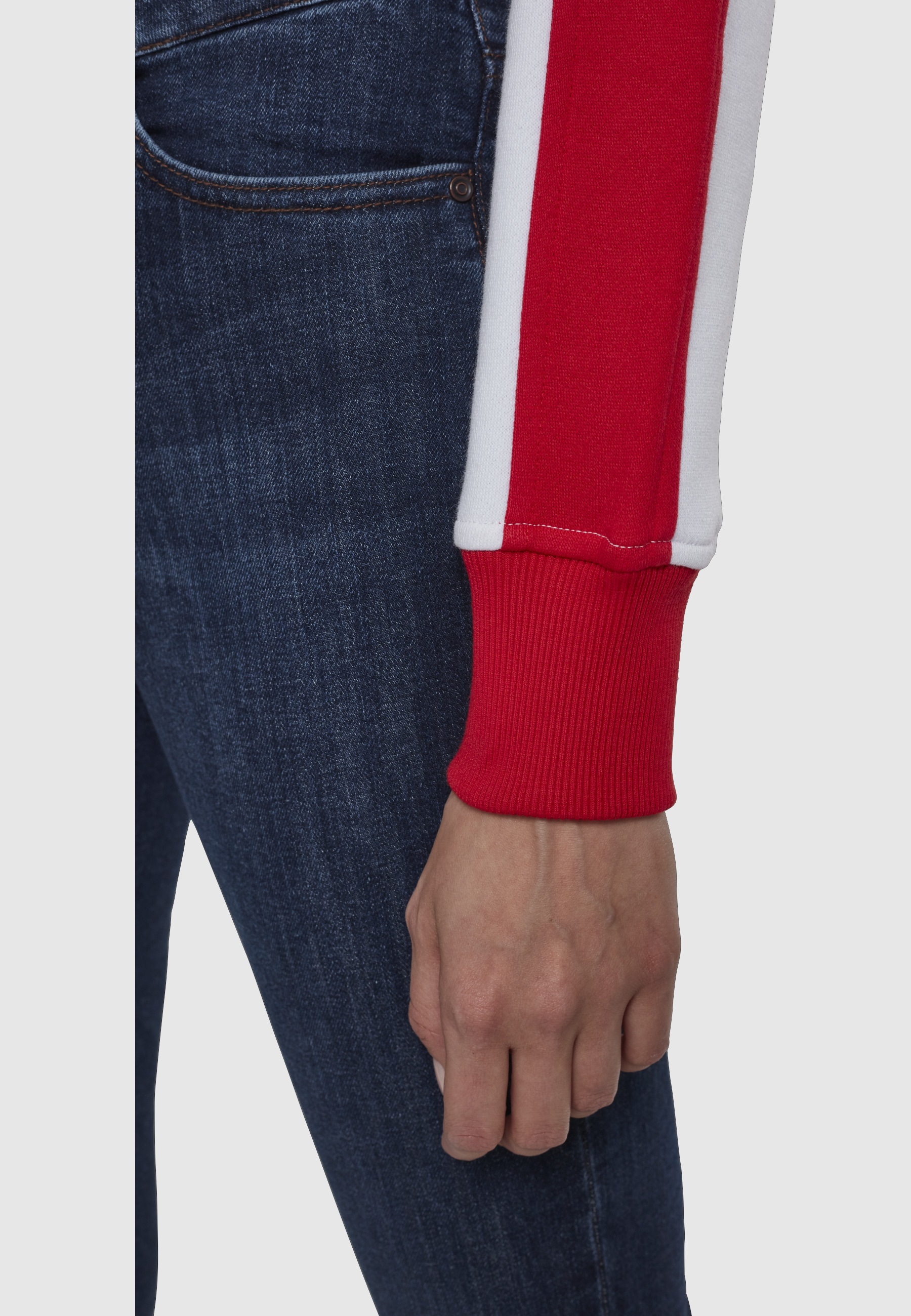 URBAN CLASSICS Sweatshirt »Urban Classics Damen Ladies Cropped 3-Tone Stripe Crew«, 1 Stk.
