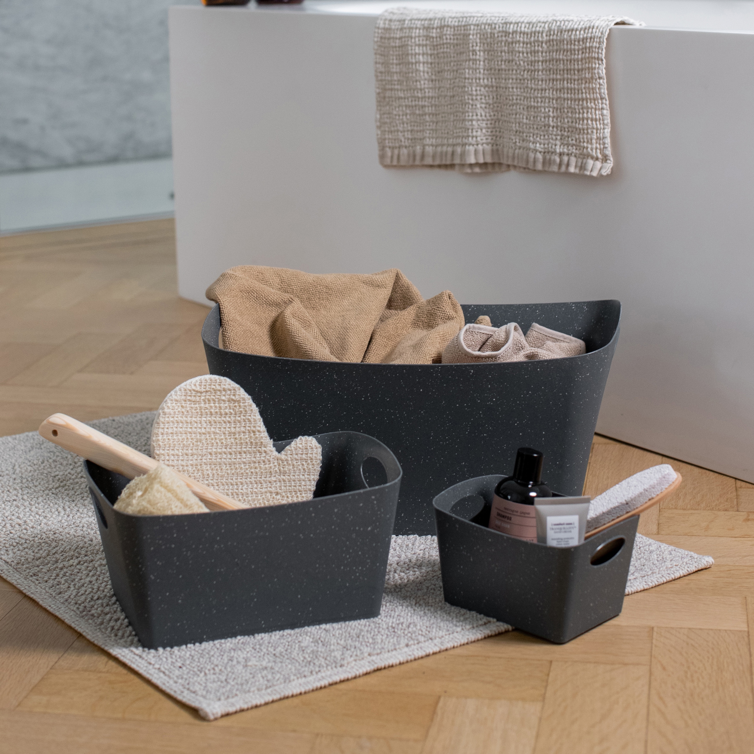 KOZIOL Organizer »BOXXX M«, (Set, 2 St.), Aufbewahrungsbox, Made in Germany, 100% recyceltes Material, 3,5 Liter
