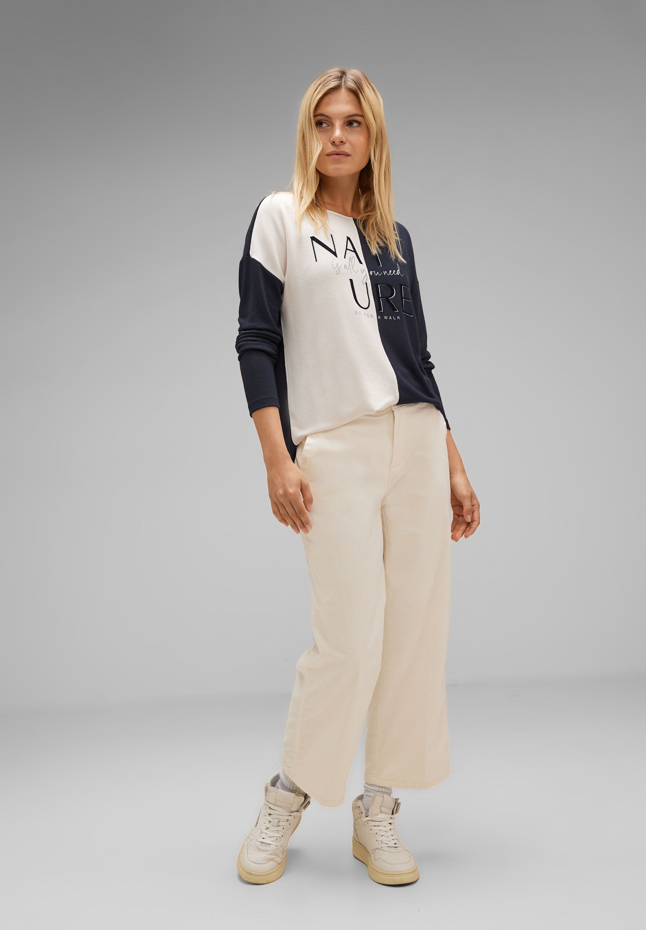 STREET ONE Langarmshirt, mit U-Boot-Ausschnitt
