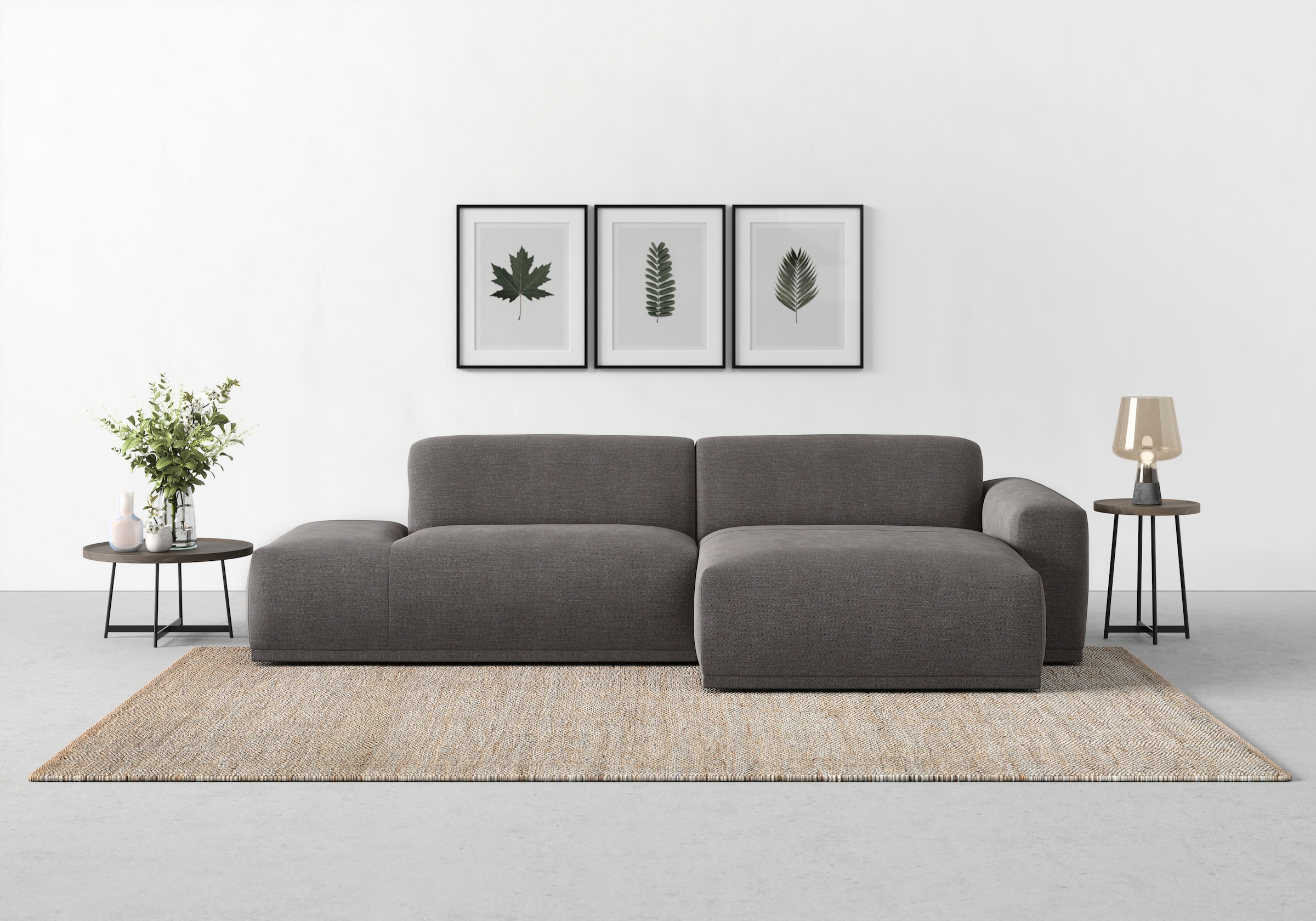 TRENDMANUFAKTUR Ecksofa "Braga, mit hochwertigem Kaltschaum, L-Form, Japandi-Design" modernes Sofa, Couch mit hohem Sitzkomfort, 275/72/160 cm (B/H/T)