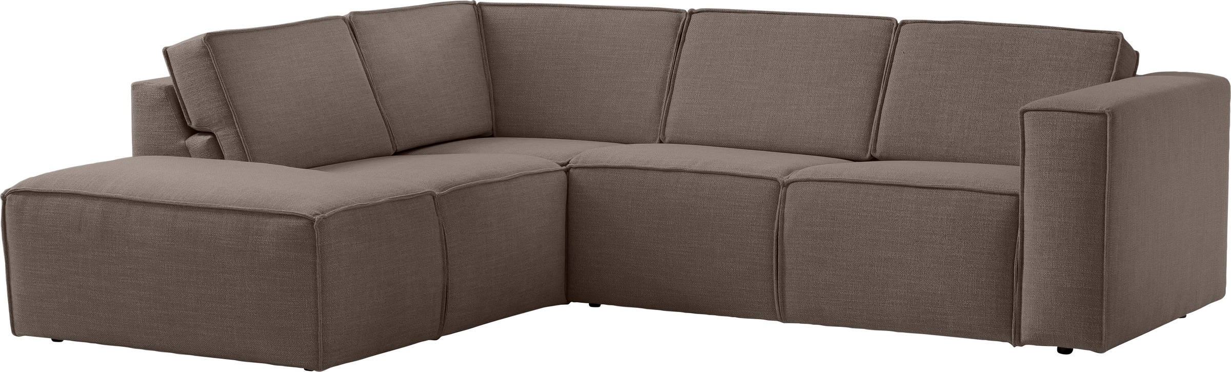 TRENDMANUFAKTUR Ecksofa »Dice mit Sitztiefenverstellung und Kaltschaumpolsterung«, hoher Sitzkomfort, aktuelle Kedernaht, L-Form