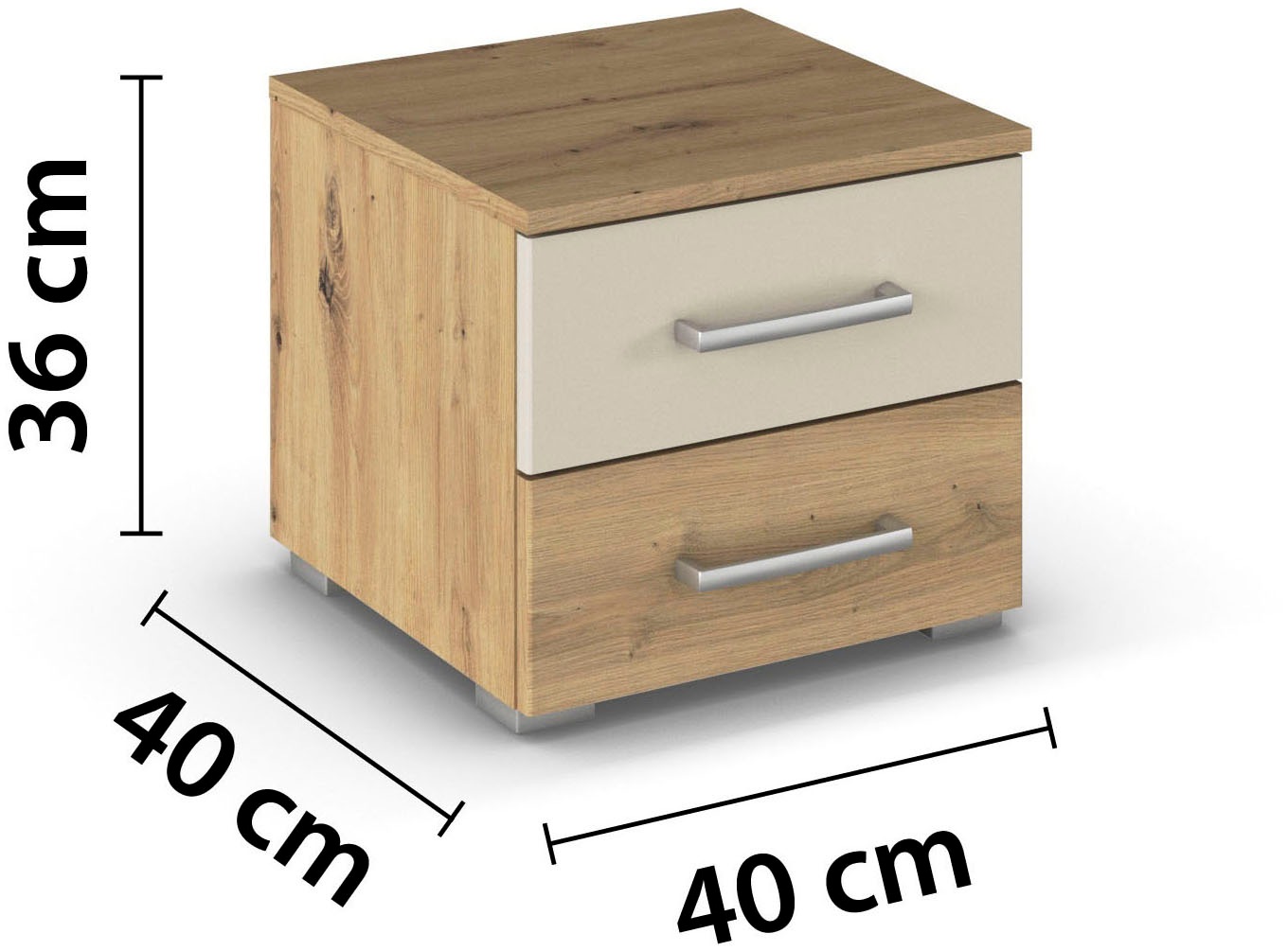 rauch Nachtkommode »Nachttisch Nachtkonsole Beistelltisch Kommode Sideboard BURANO«, mit farblich abgesetzter Schublade MADE IN GERMANY
