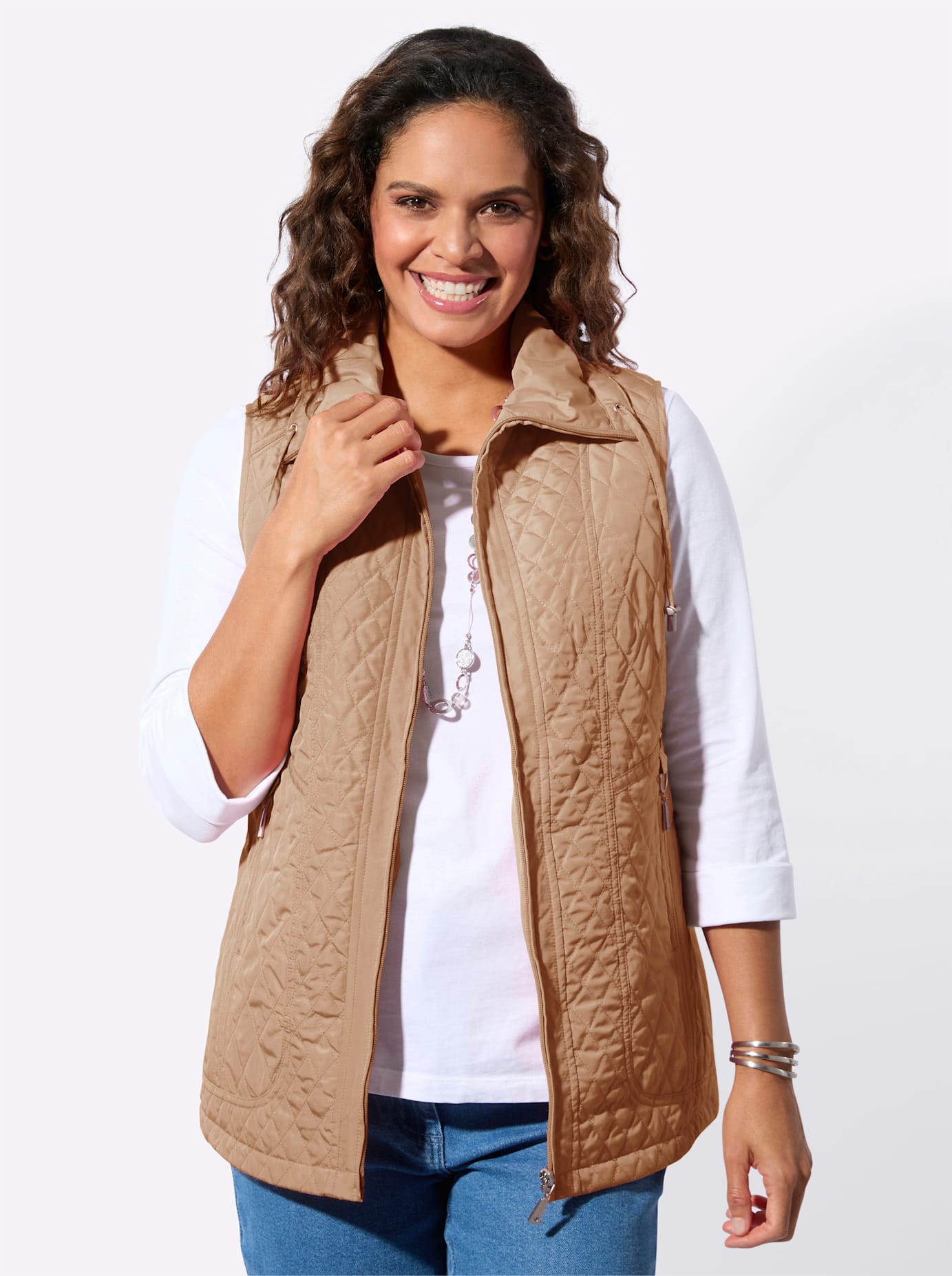 Casual Looks Damen Steppweste Camel 44