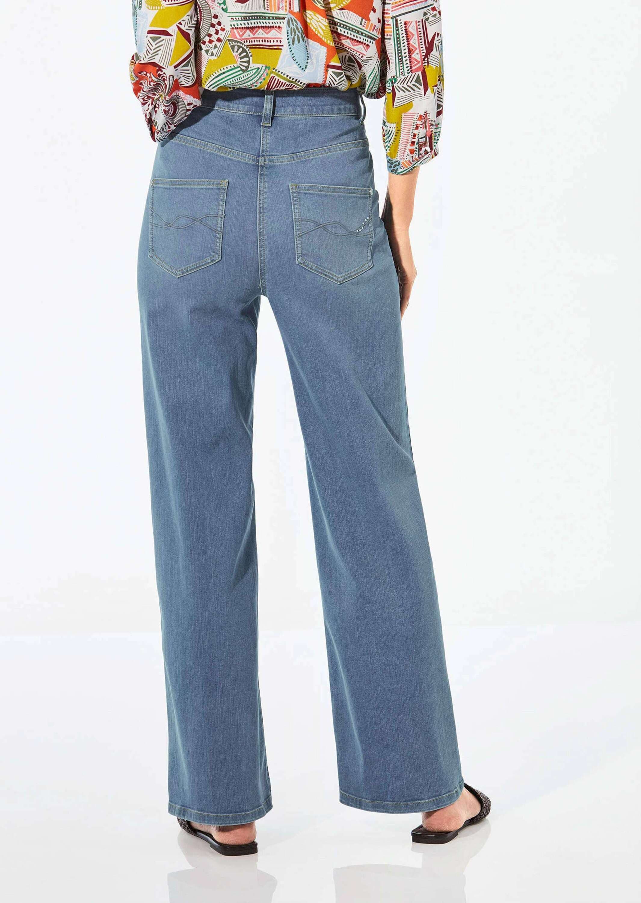 GOLDNER Stretch-Jeans »Jeans Denim Jeans mit weitem Bein«