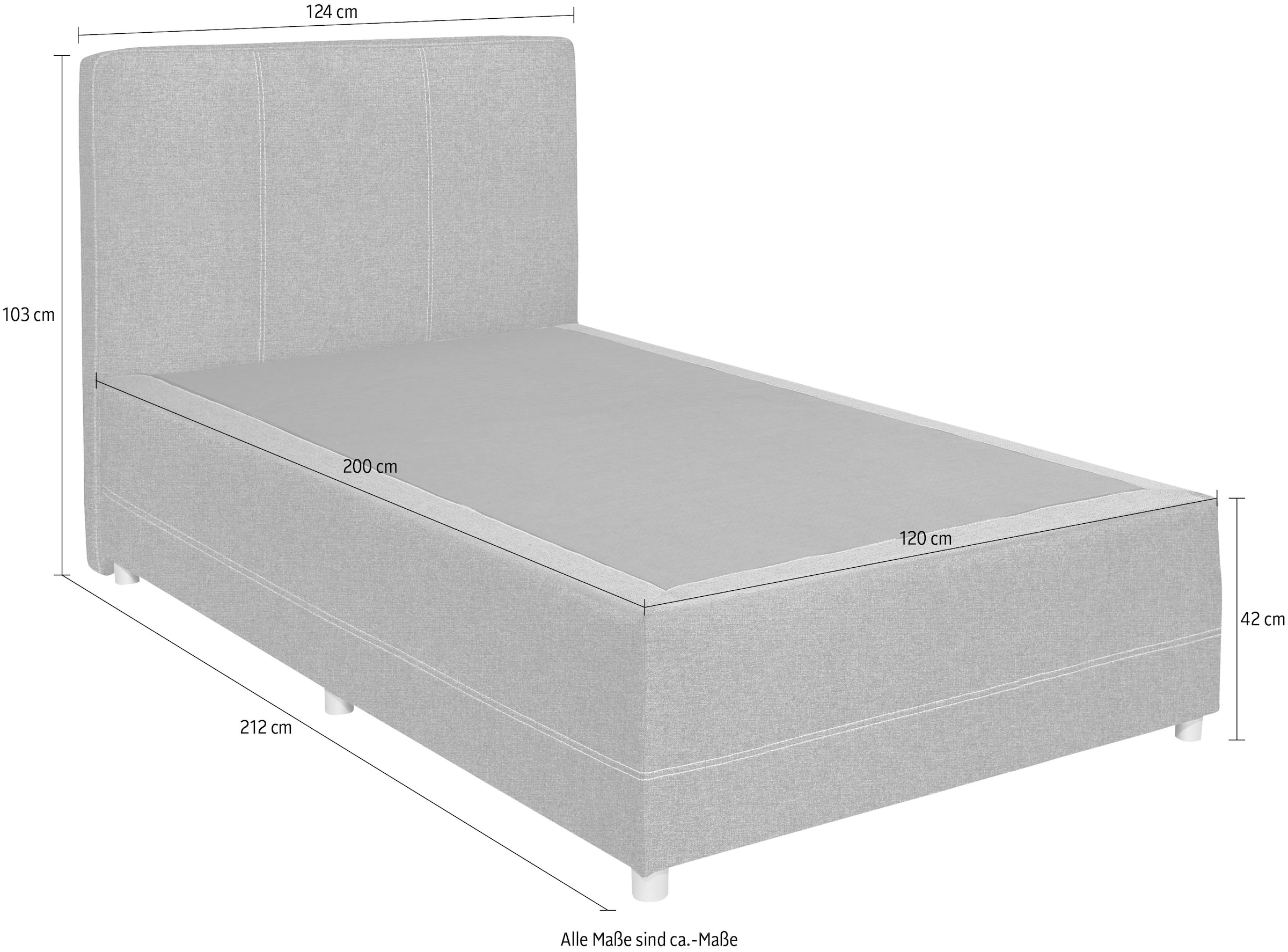 ED EXCITING DESIGN Boxspringbett »Luanda«, wahlweise mit Matratze und Topper