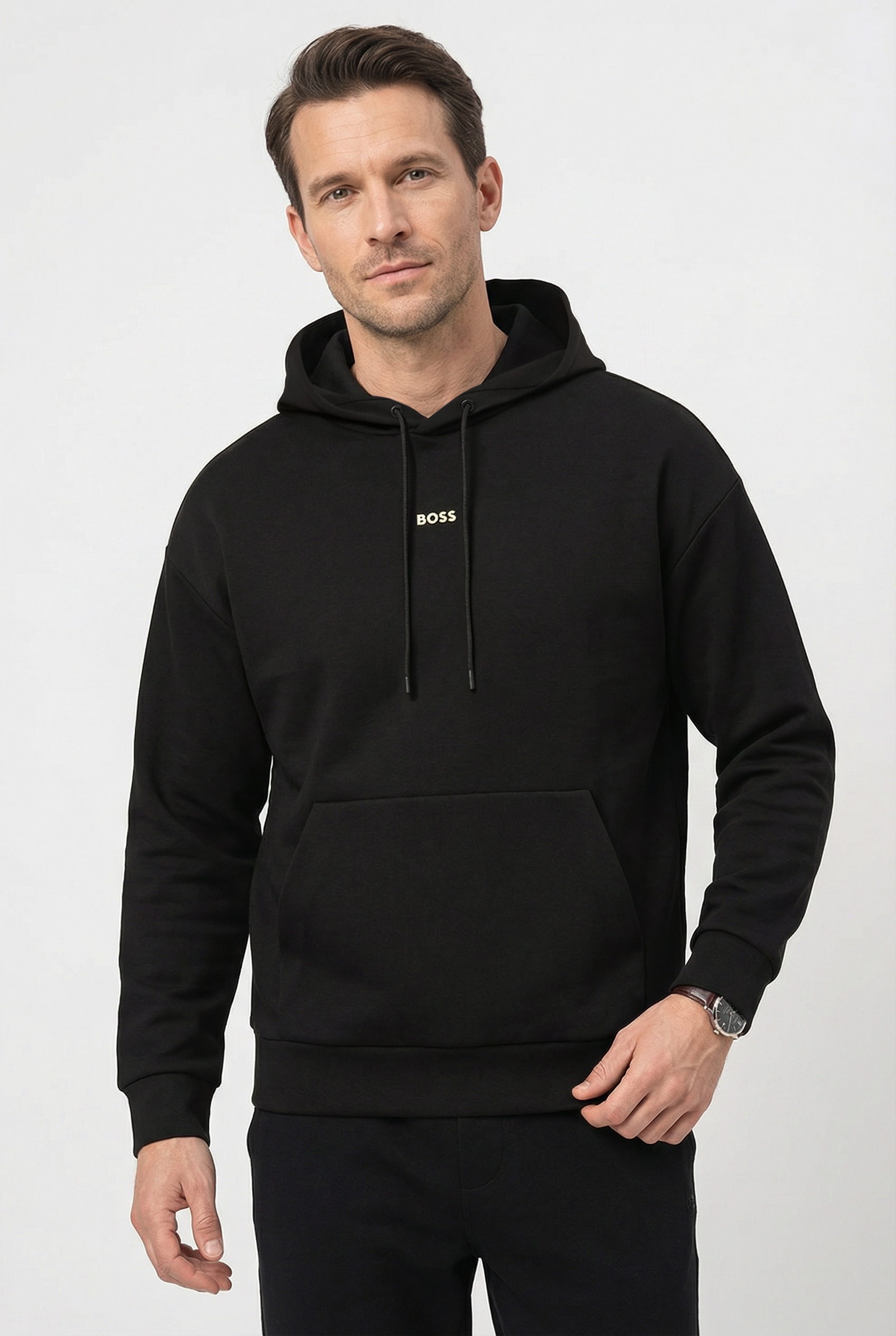 Kapuzensweatshirt BOSS GREEN "Sly Zone", Herren, Gr. XXL, schwarz002, Sweatware, Obermaterial: 62% Baumwolle, 33% Polyester, 5% Elasthan, unifarben, regular fit normal, Rundhals, Bündchen, Sweatshirts, Kapuze mit Kordelzug, Regular Fit, Kängurutasche