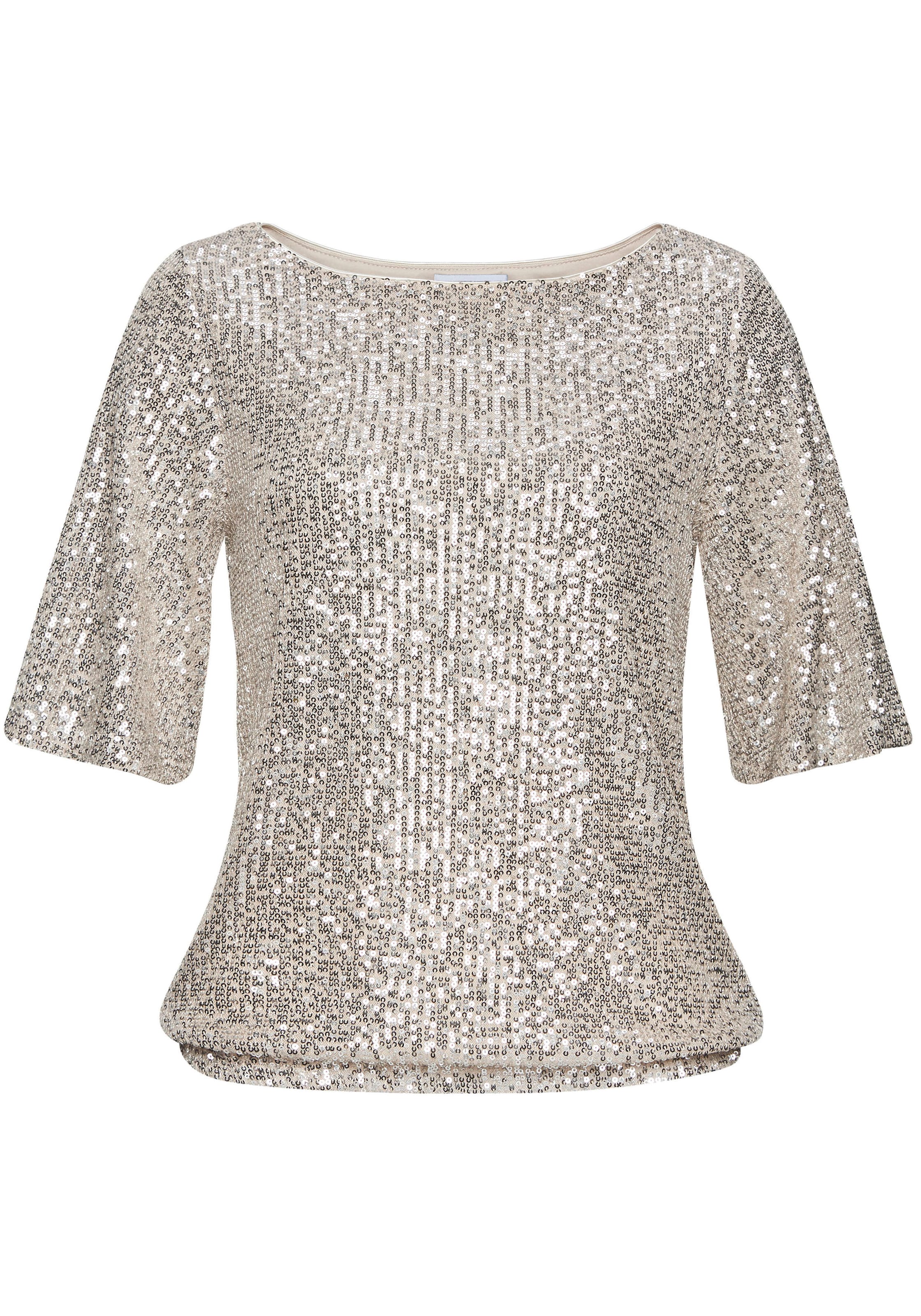 LASCANA Paillettenshirt, mit weiten Ärmeln, festliches Glitzershirt, Partyshirt