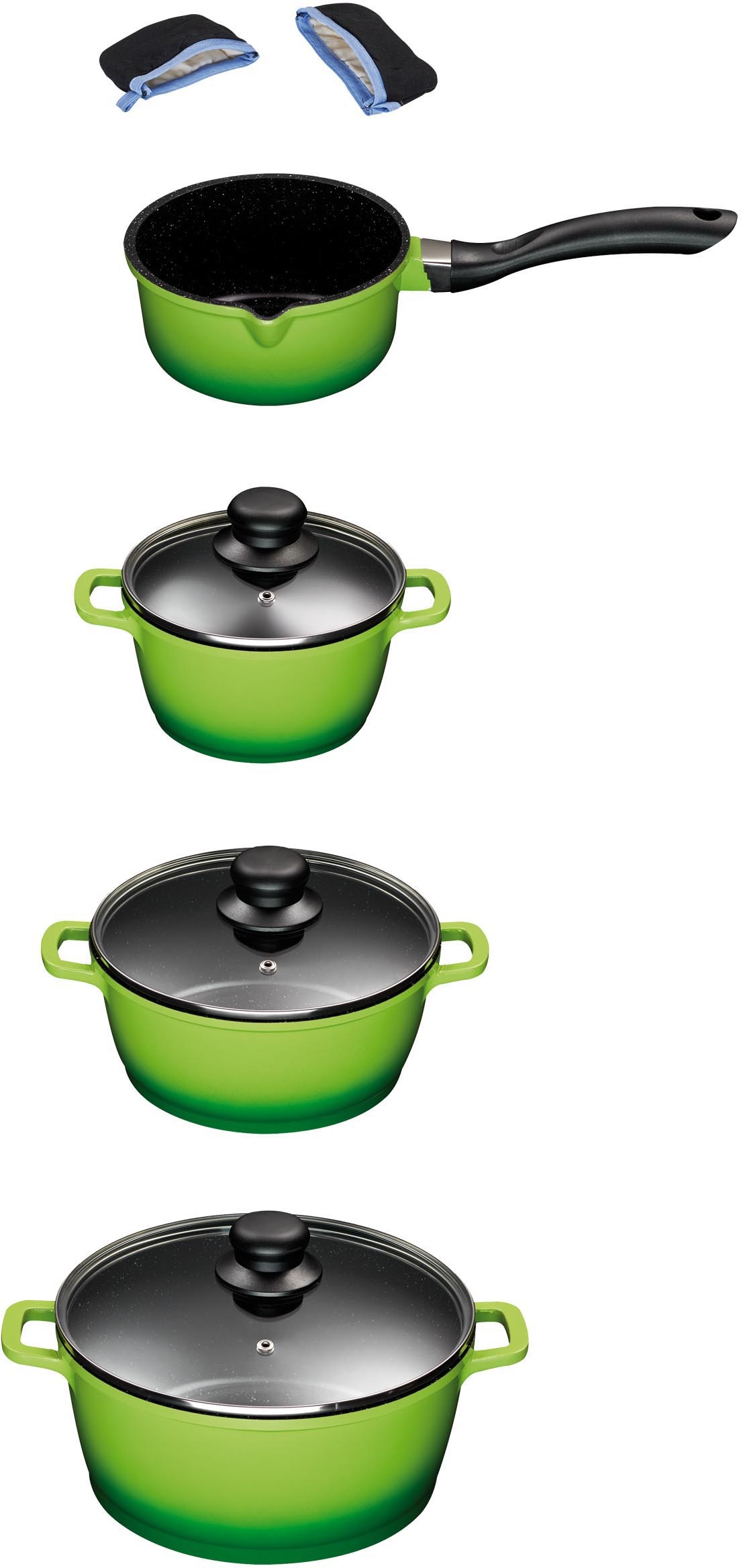 KING Topf-Set Set, je 1 Kochtopf Ø 16/20/24 cm, 1x Stielkasserolle Ø 16 cm, günstig online kaufen