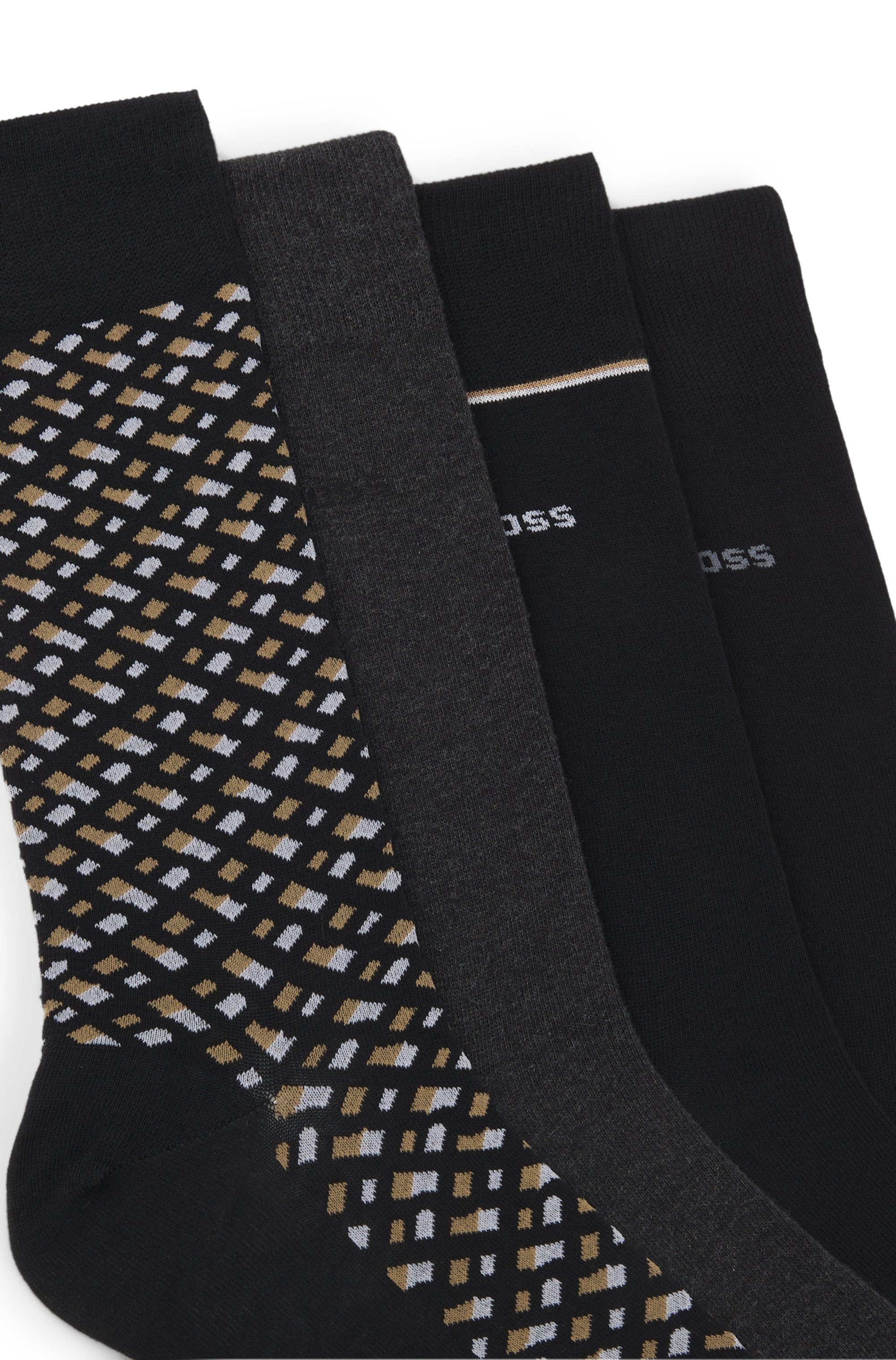 Thumbnail - BOSS Businesssocken Packung, 4, 4 Paar tlg. mit BOSS Logo