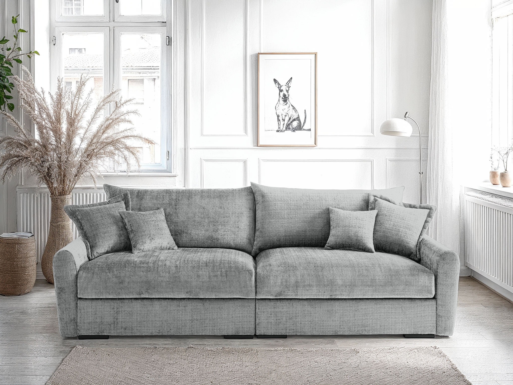 Home affaire "Finca XL, B: 190 cm" 4 Zierkissen, Mega-Sofa, in Cord oder Chenille-Struktur, Federkern