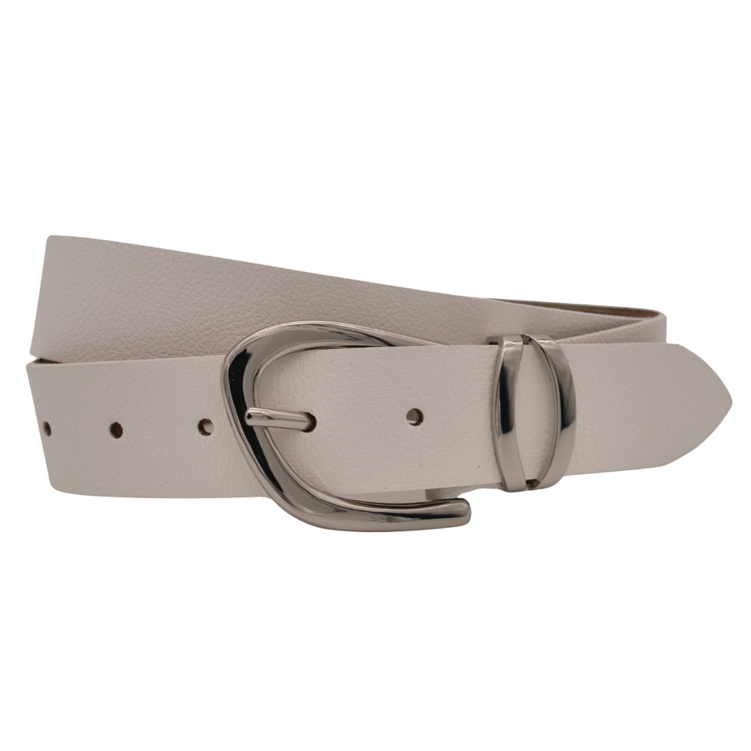 Ledergürtel ANNAMATONI "AnnaMatoni Ledergürtel Lora2 Ledergürtel Lora2", Damen, Gr. TW85 - 100cm Gesamtlänge, weiß (weiß 100), 100% Leder, Gürtel Ledergürtel