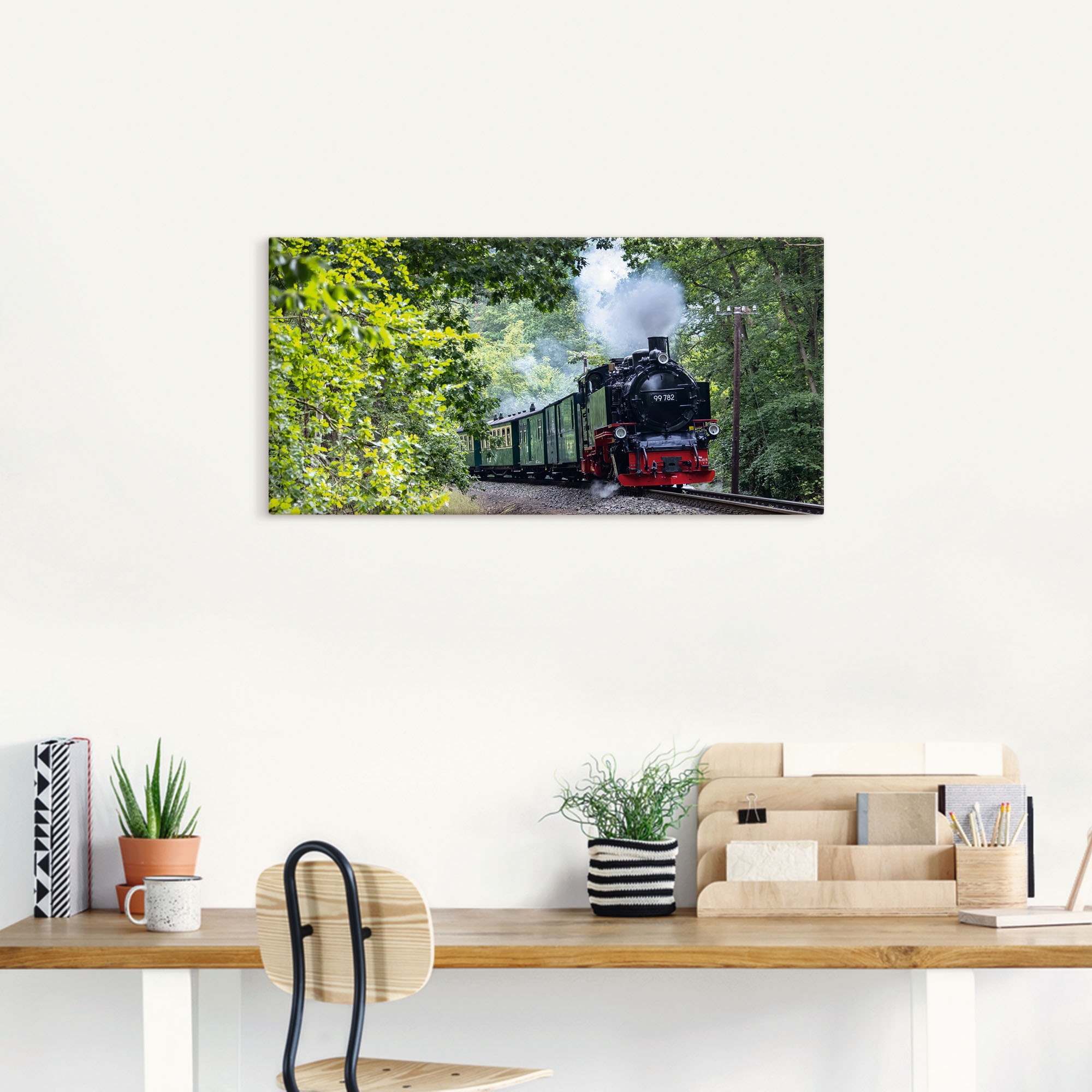 Artland Leinwandbild "Rügen Rasender Roland Panorama" Zugbilder 1 Stk. tlg. günstig online kaufen