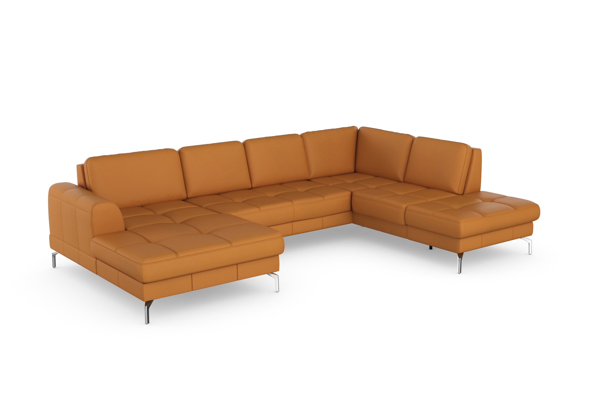 sit&more Wohnlandschaft »Bendigo U-Form«, inklusive Sitztiefenverstellung, Bodenfreiheit 15 cm, in 2 Fußfarben