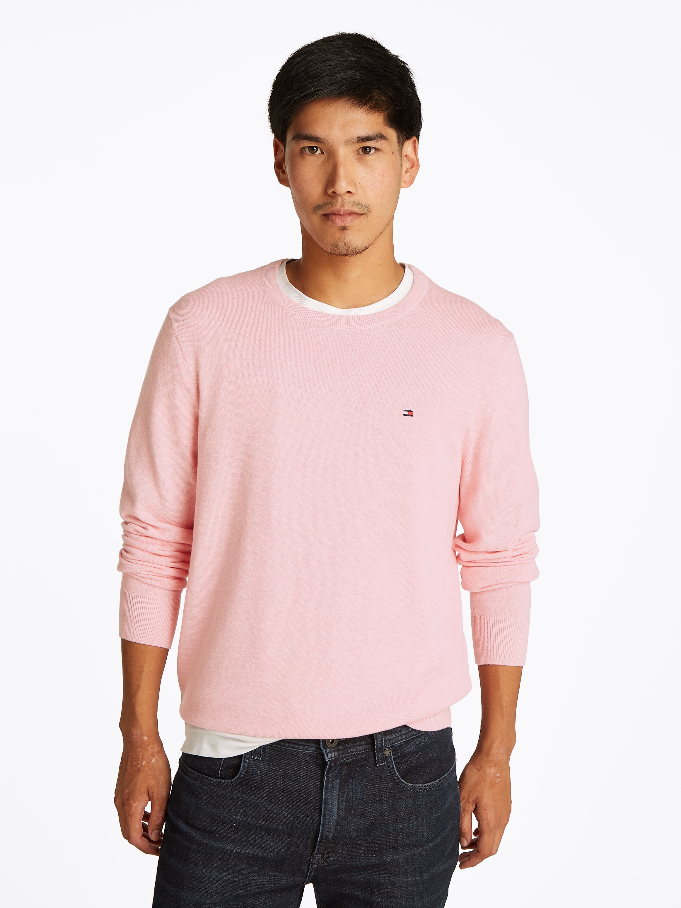 Tommy Hilfiger Rundhalspullover "ESSENTIAL COTTON CREW NECK", 100% Baumwoll günstig online kaufen