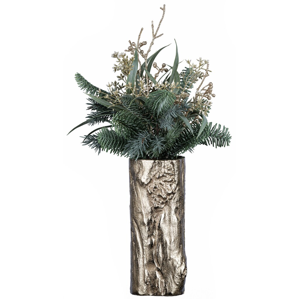 Creativ deco Dekovase »Weihnachtsdeko«, (Set, 2 St., 1 Vase, 1 Bouquet)