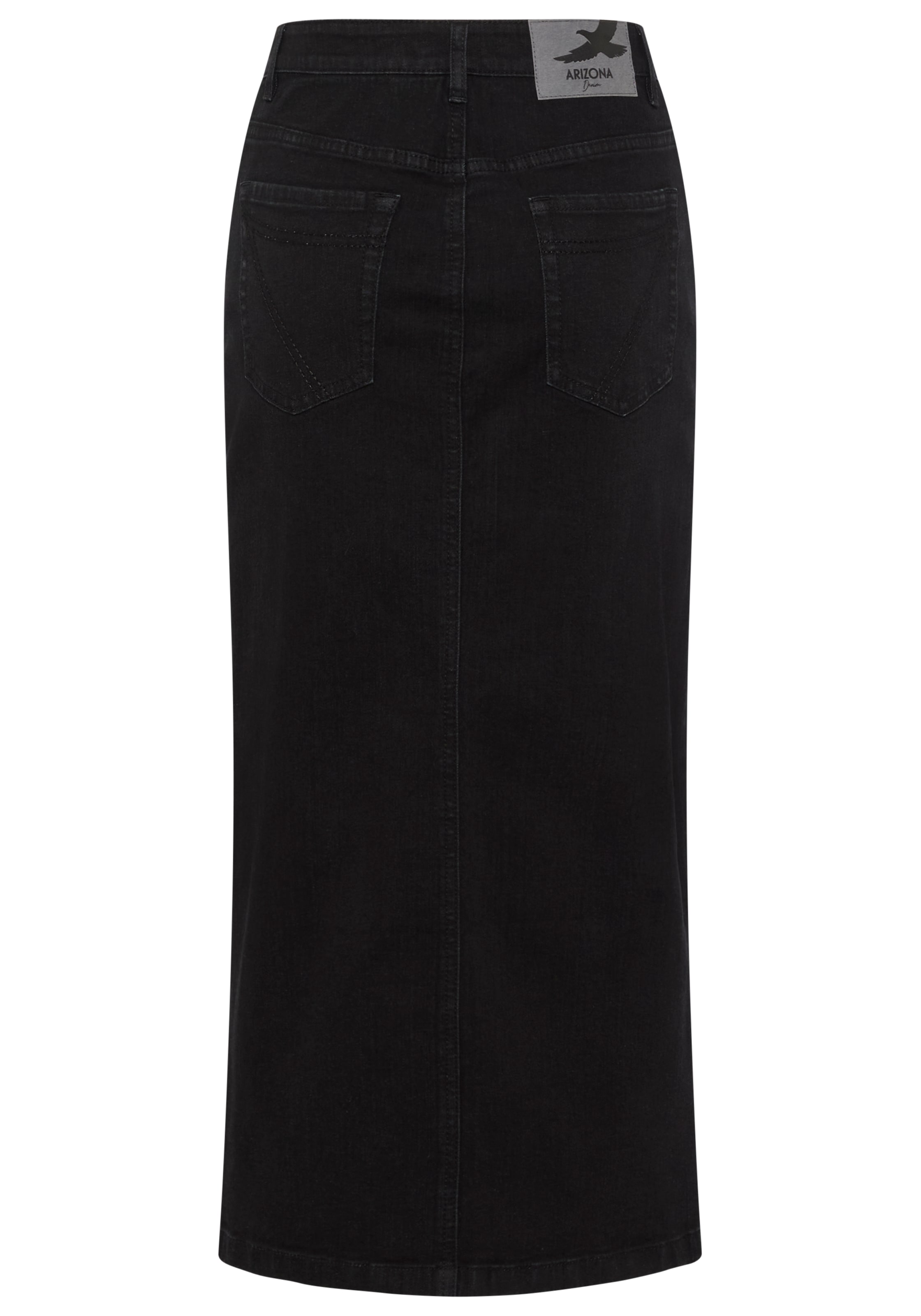 Arizona Jeansrock »lang« wadenlang, mit Schlitz, figurbetonte Passform, aus elastischem Denim