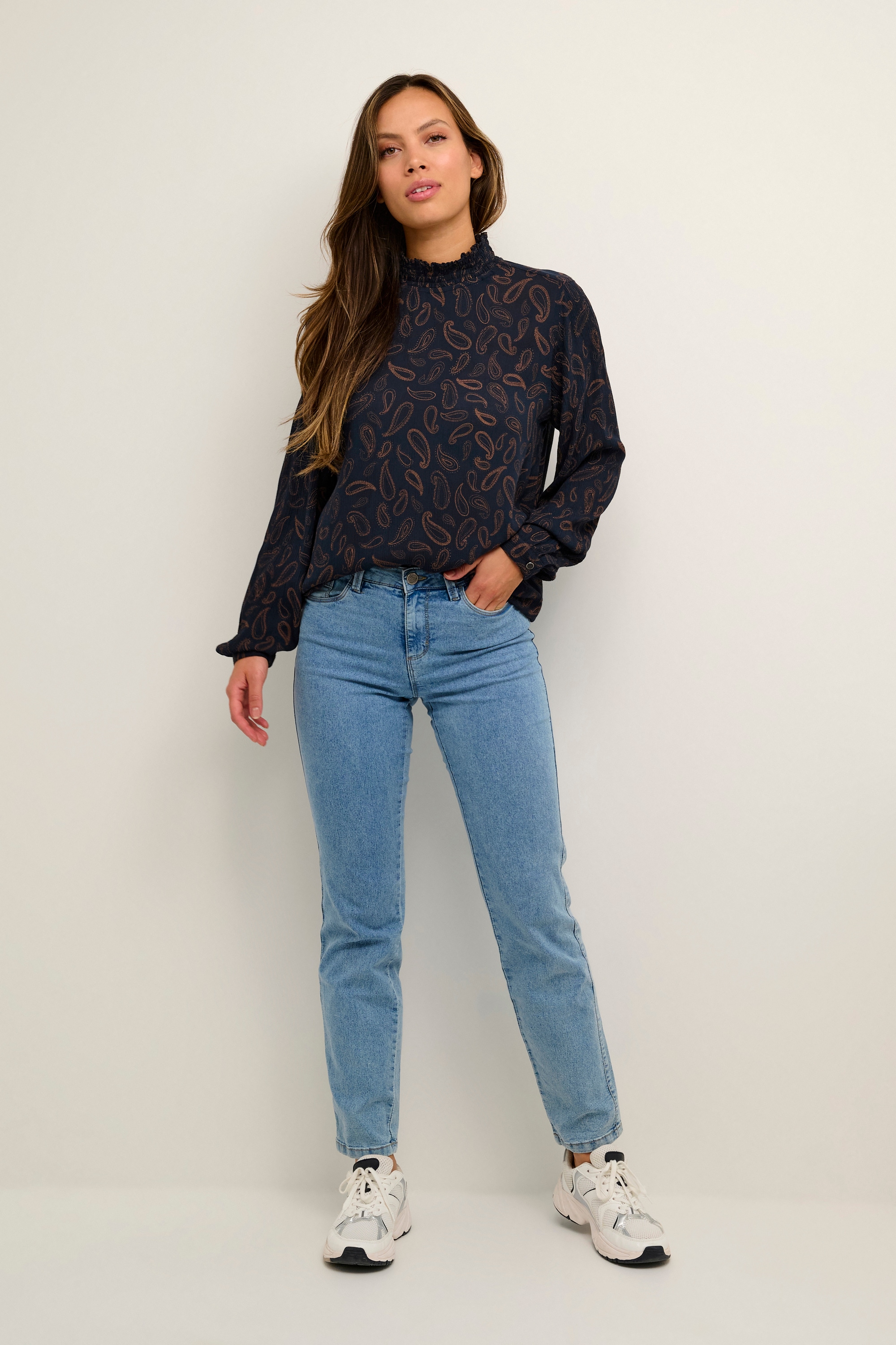 KAFFE Langarmbluse »Damen Bluse langarm KAtinna«