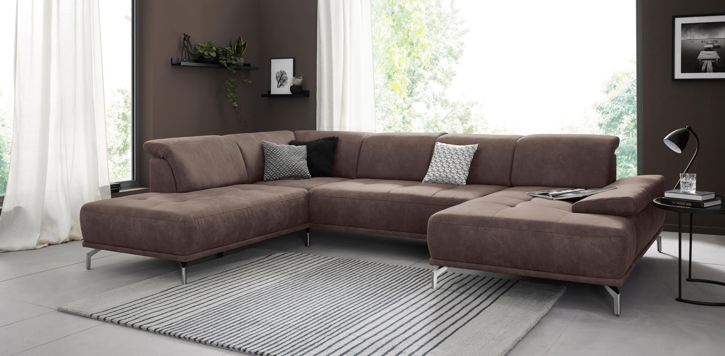 Home affaire Wohnlandschaft "Caluna" Inkl.Sitztiefenverstellung, wahlweise günstig online kaufen