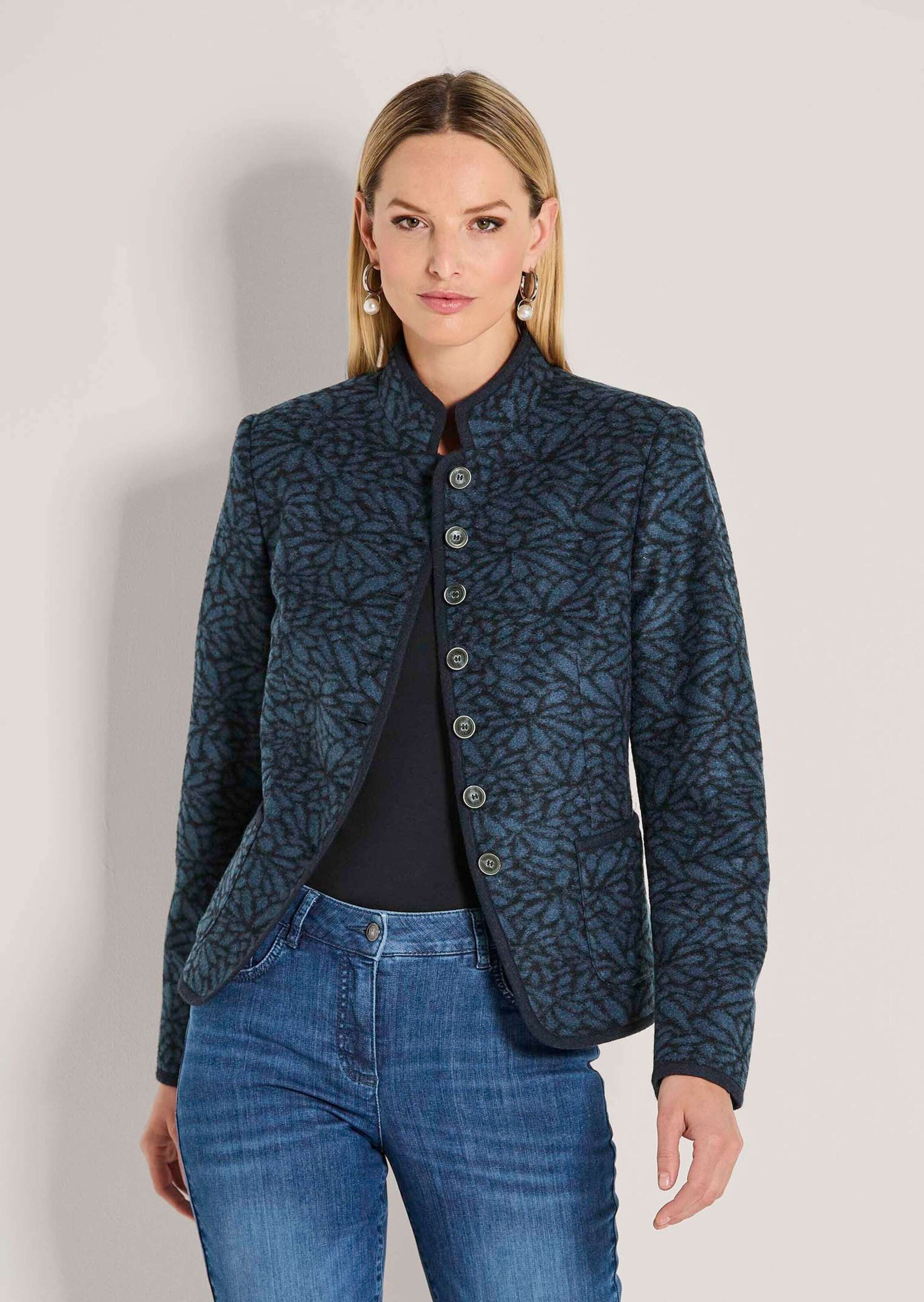 MADELEINE Kurzblazer »Kurzblazer Verkürzter Wollblazer mit Stehkragen, Taschen«