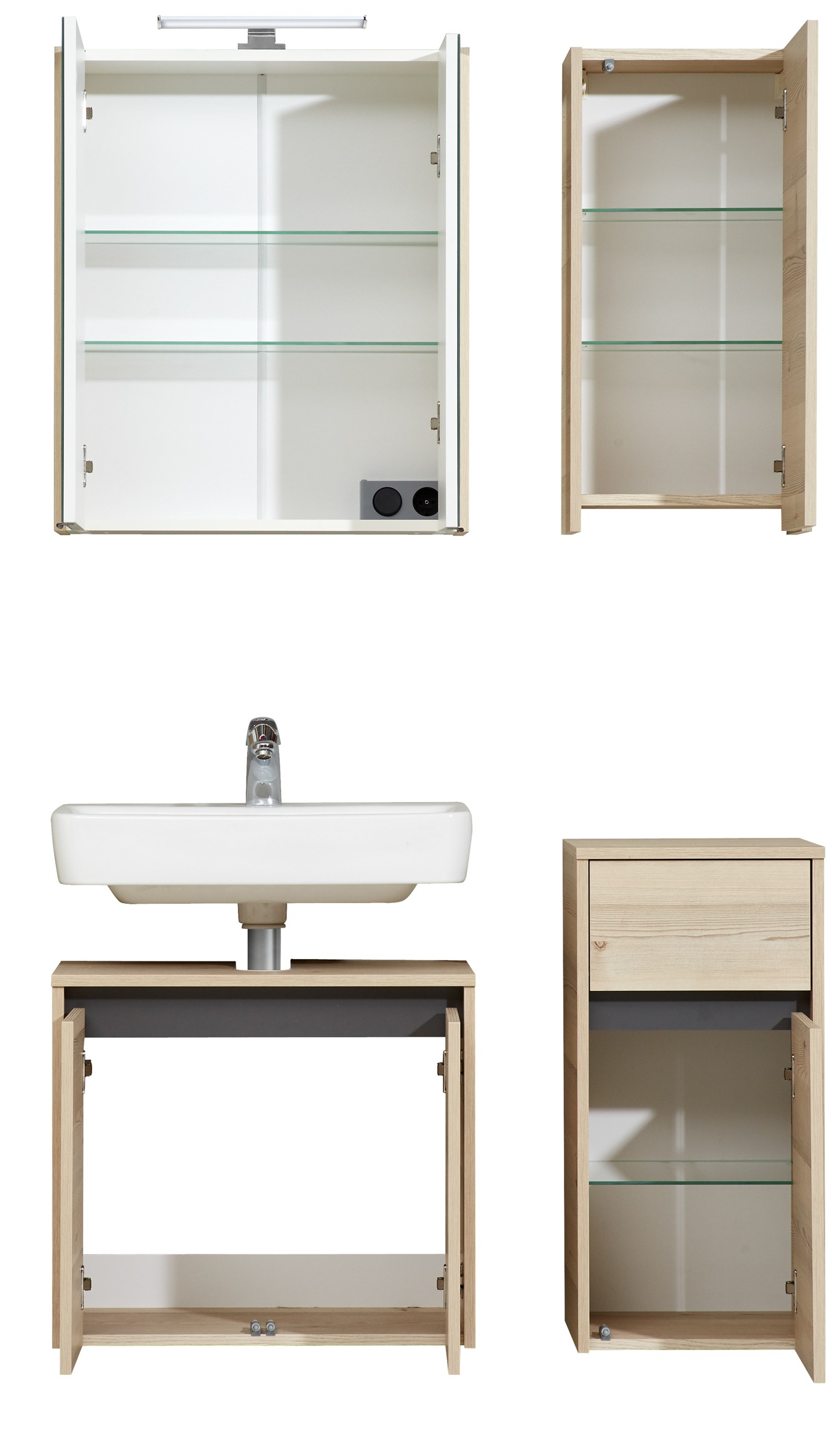 Saphir Badmöbel-Set »Quickset 393«, (Komplett-Set, 4 St.)